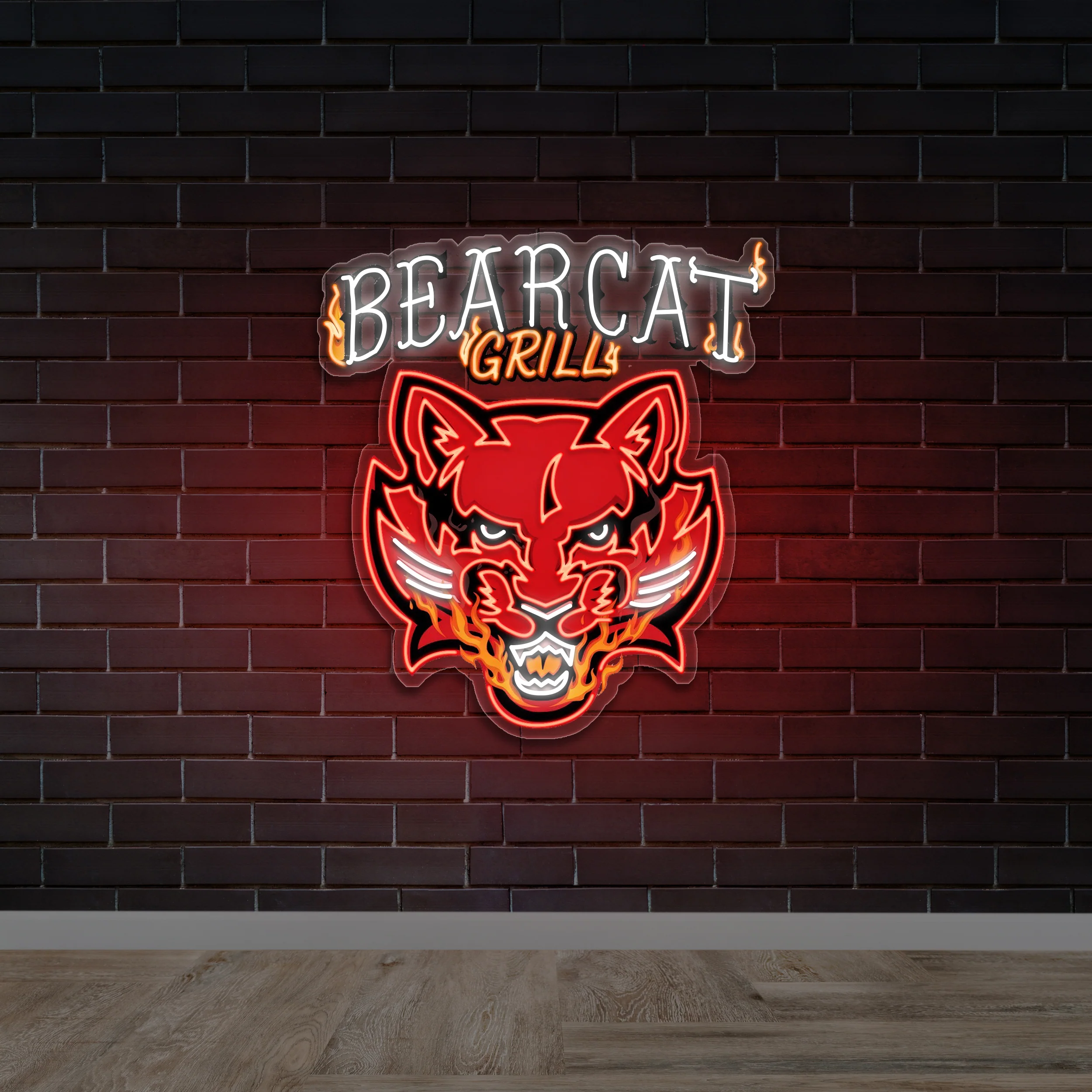 BEAR CAT GRILL - Premium Neon Artwork