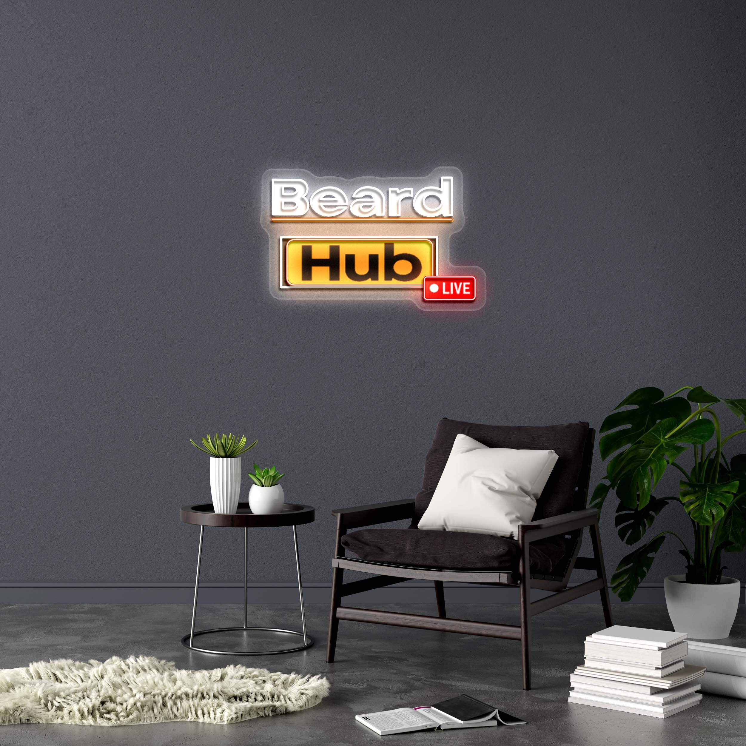 Beard Hub - Premium Neon Artwork