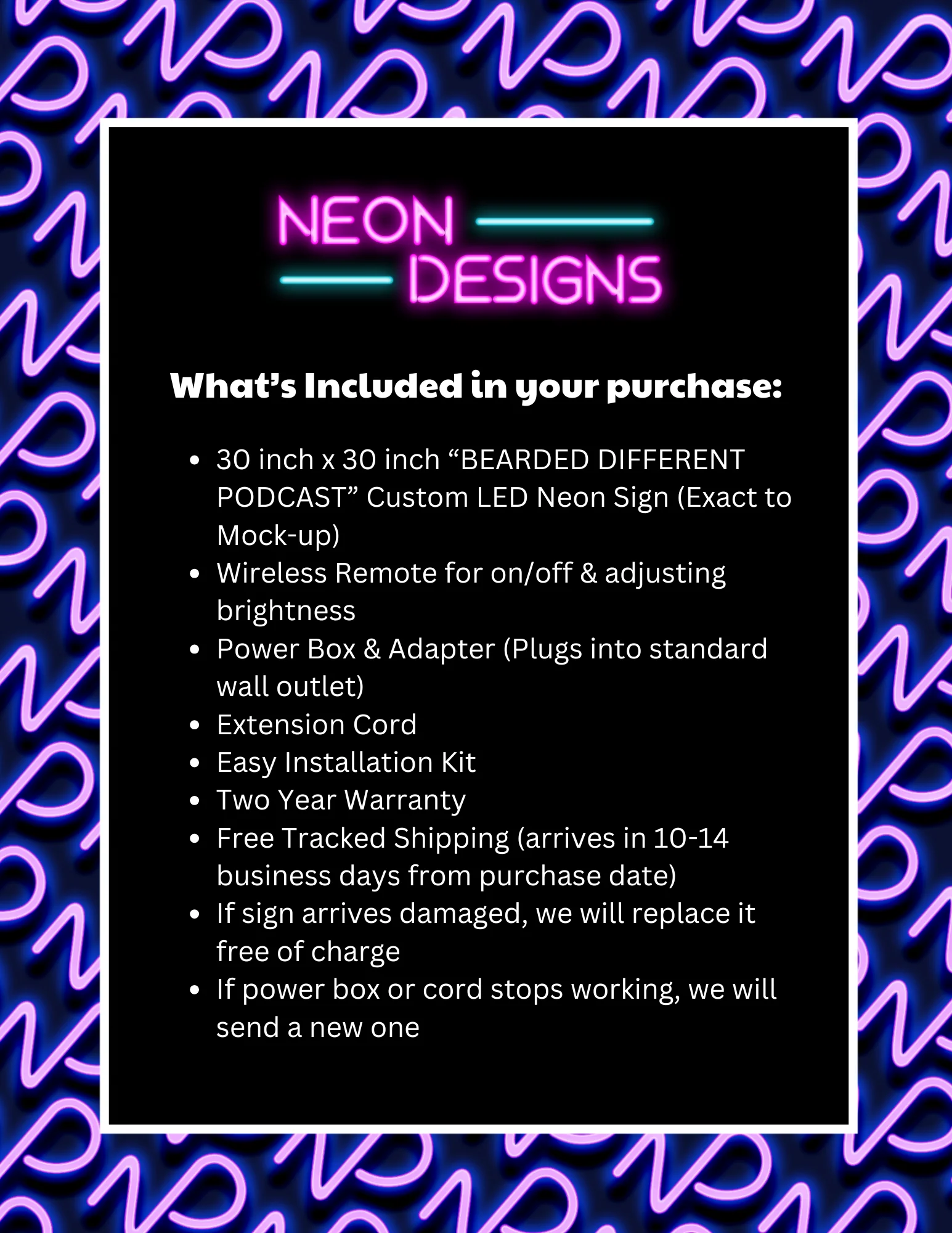 BEARDED DIFFERENT PODCAST - Premium Neon Artwork - Image 2