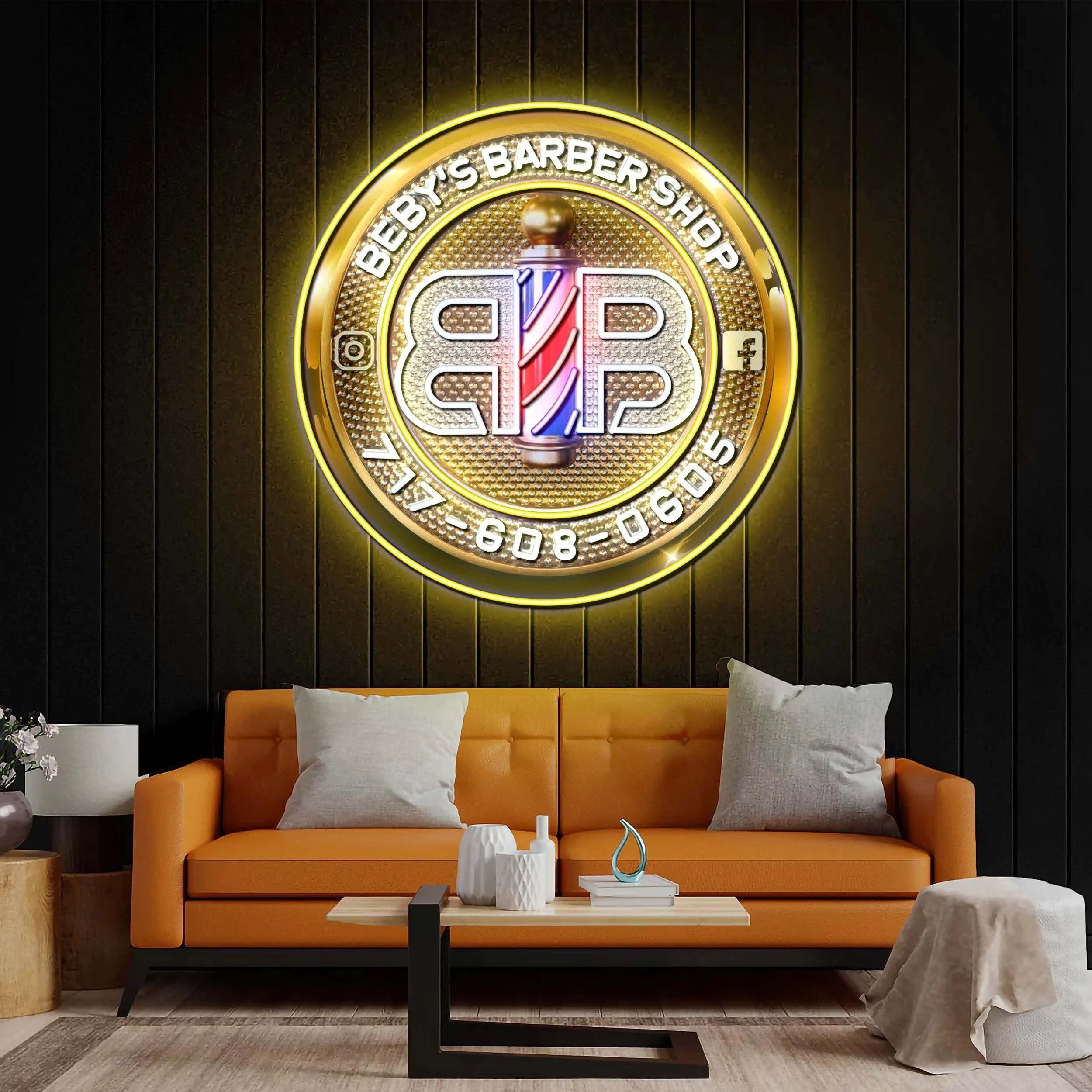 Beby's Barber Shop - Premium Neon Artwork