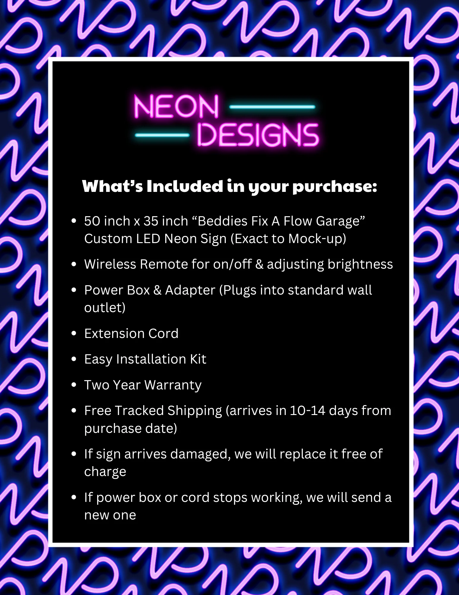 Beddies Fix A Flow Garage – Premium Neon Artwork - Image 2