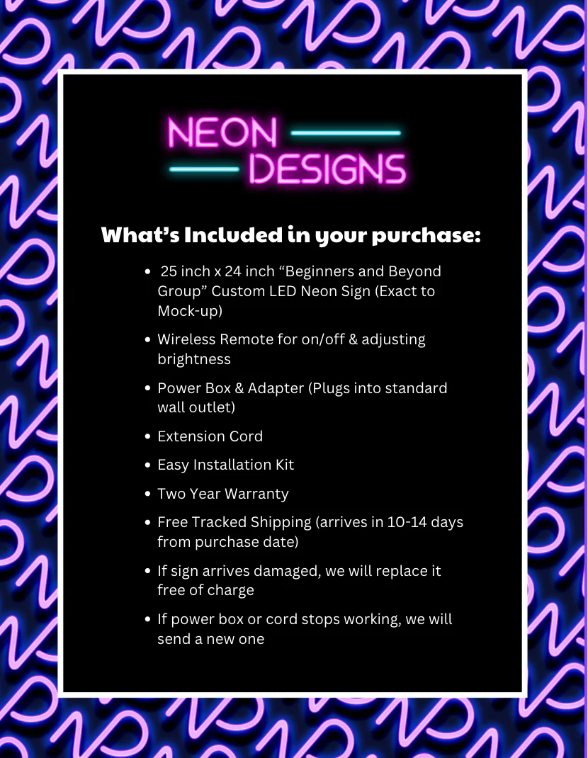 Beginners and Beyond Group - Premium Neon Artwork - Image 2