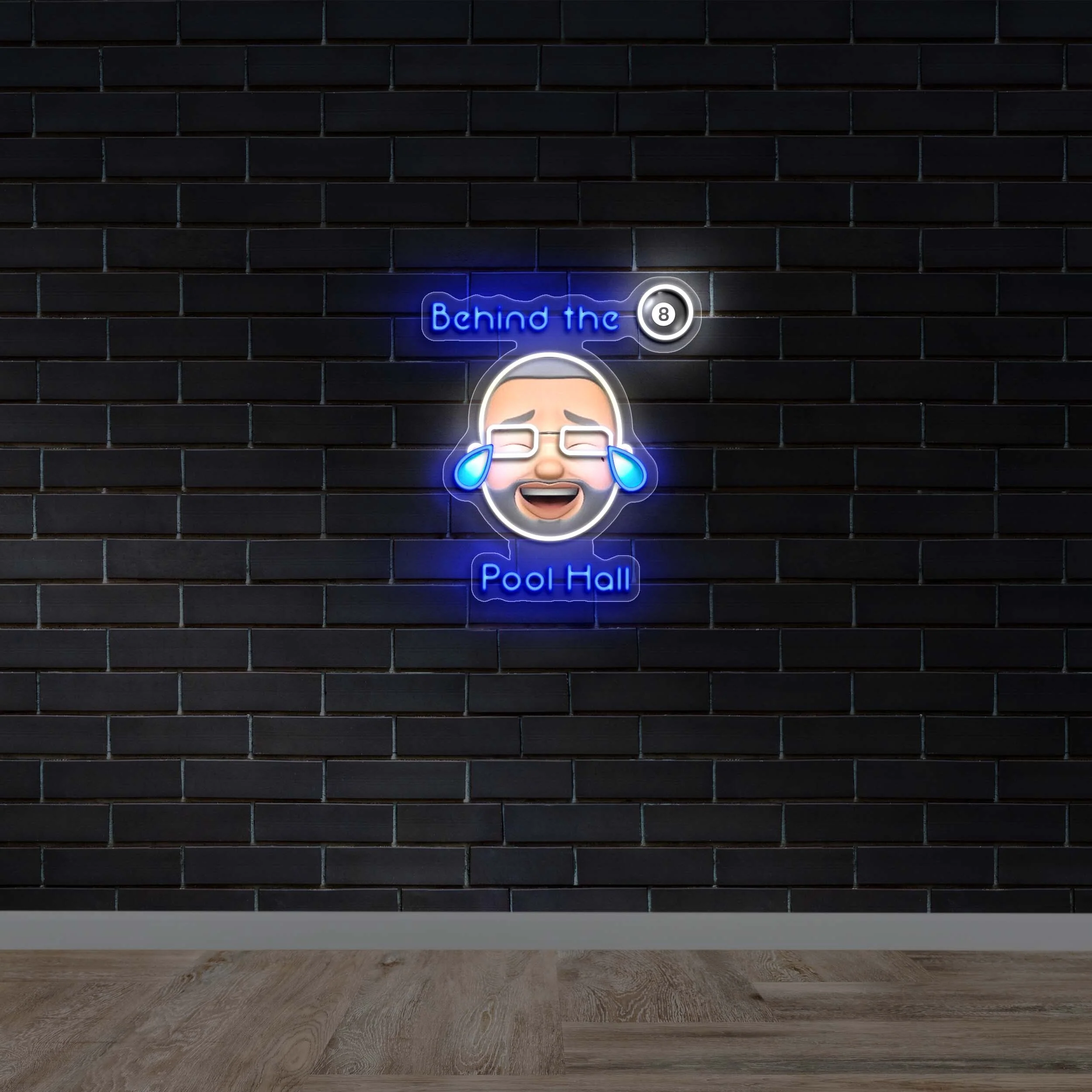 Behind the 8 Ball Pool Hall - Premium Neon Artwork