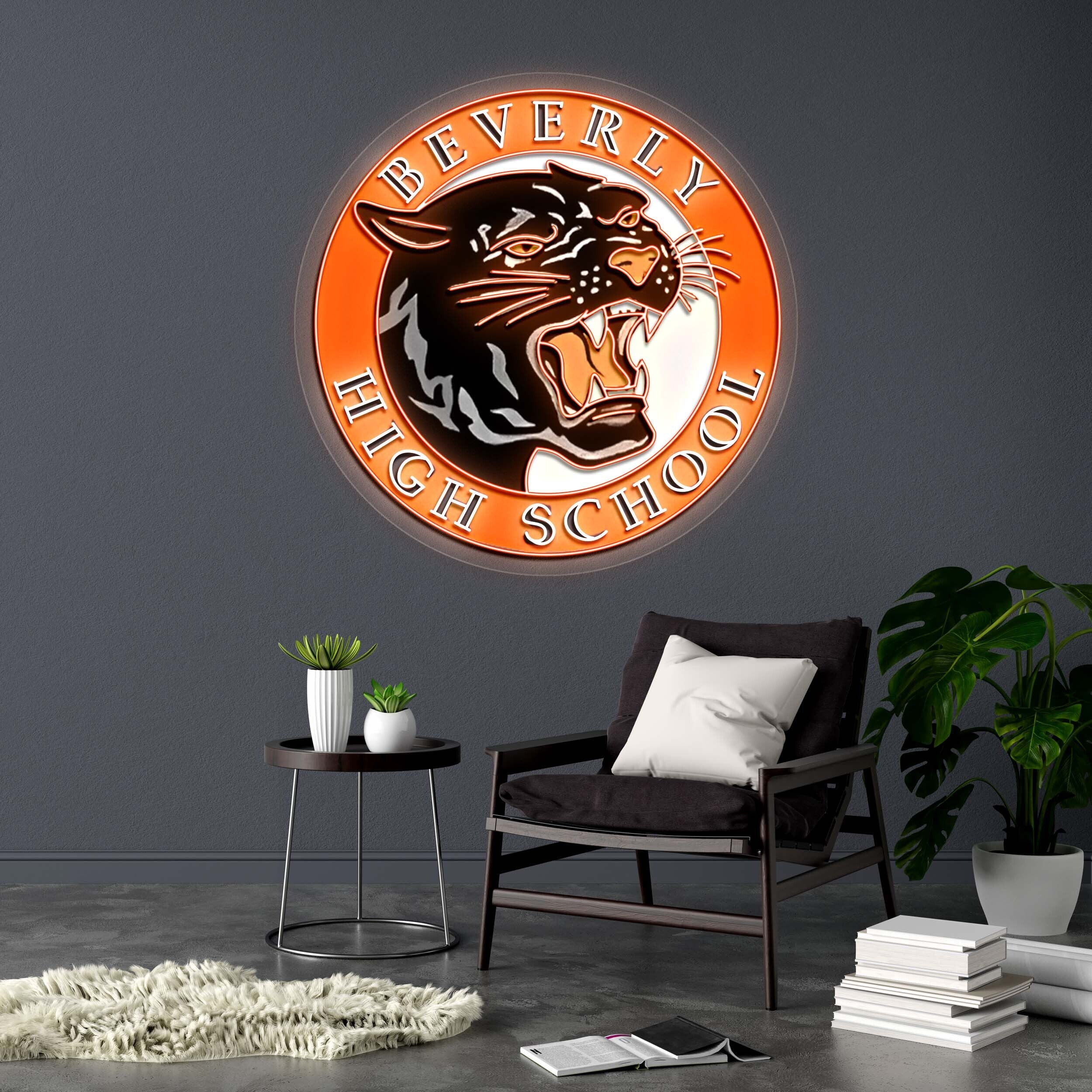 Beverly High School - Premium Neon Artwork
