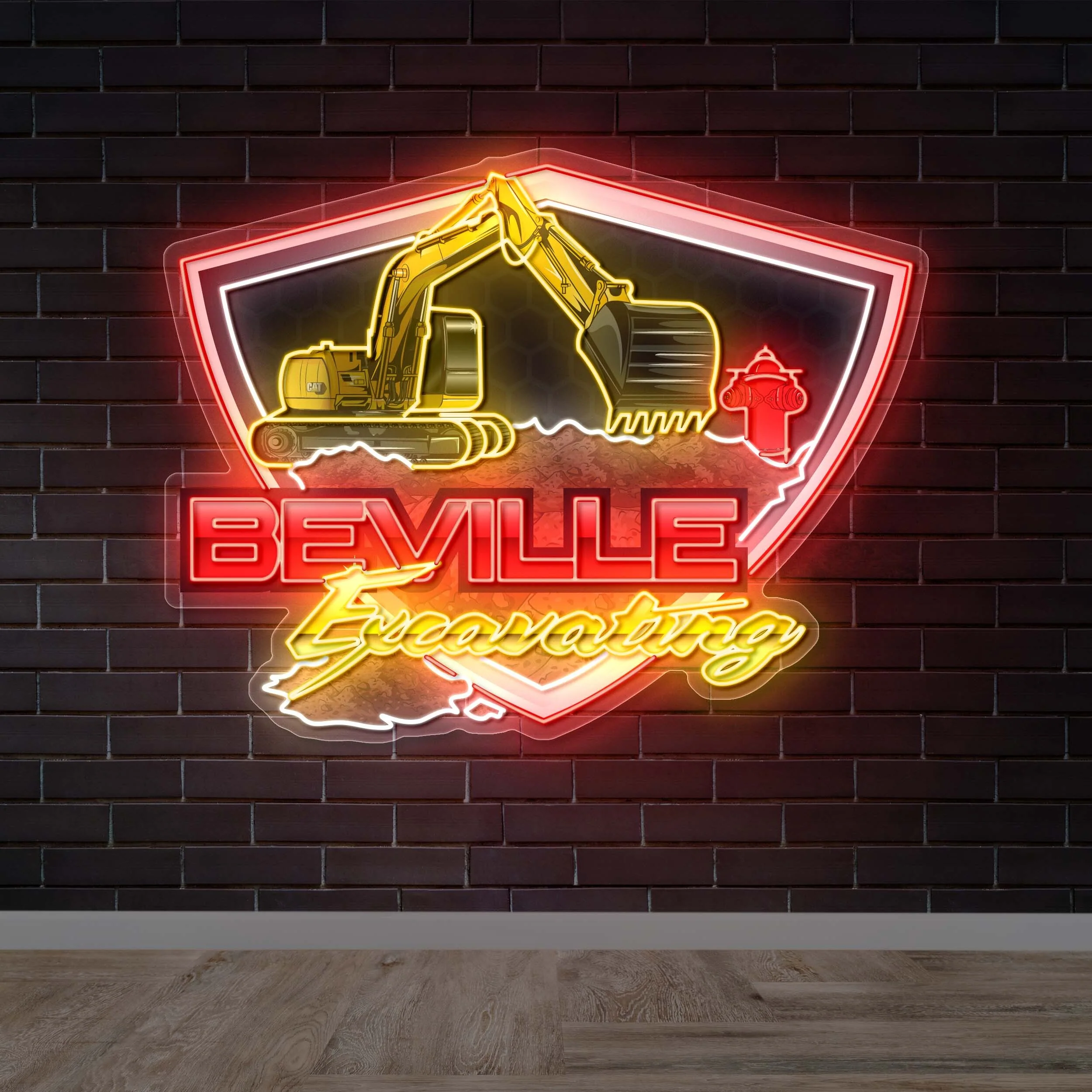 Beville Excavating - Premium Neon Artwork
