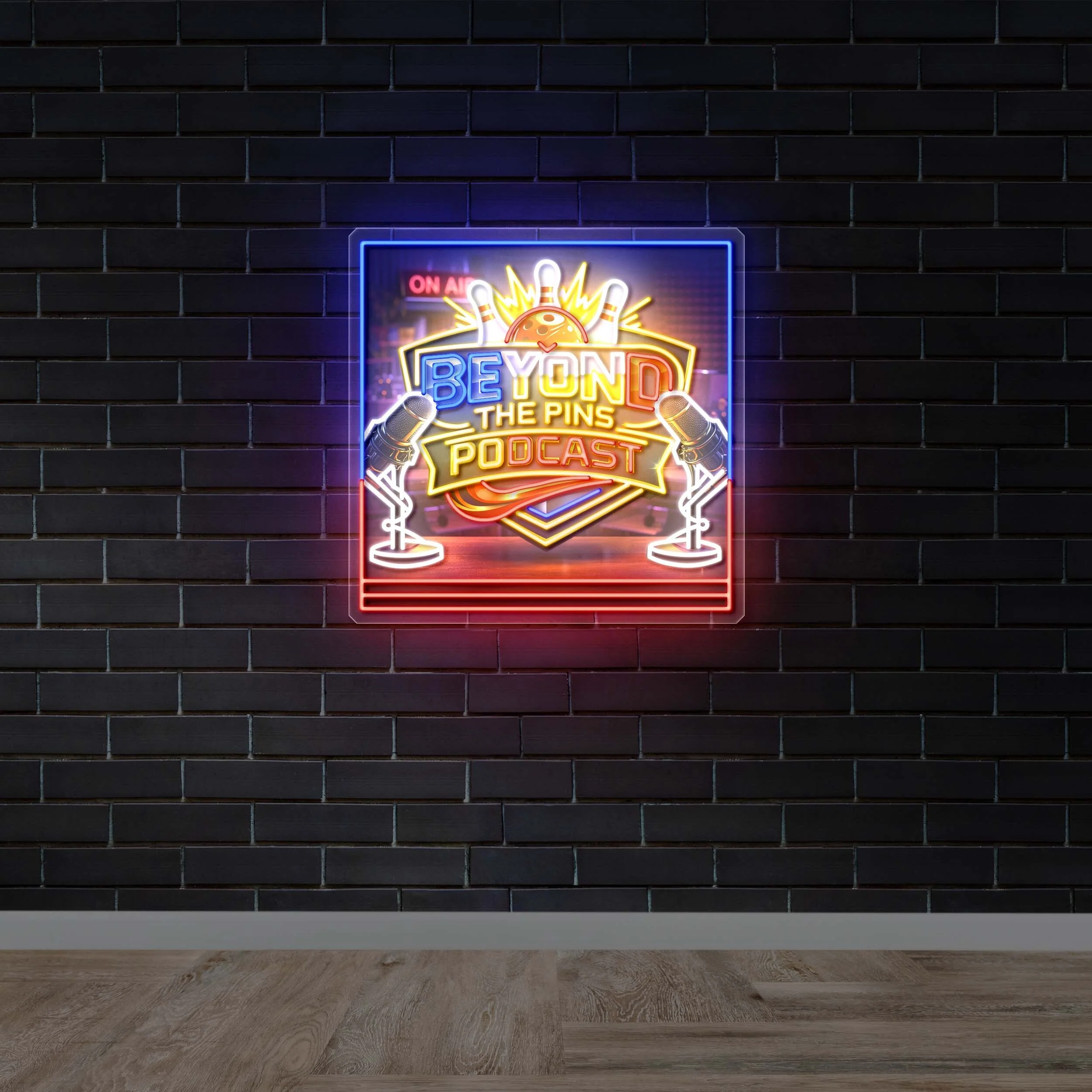 Beyond The Pins Podcast - Premium Neon Artwork