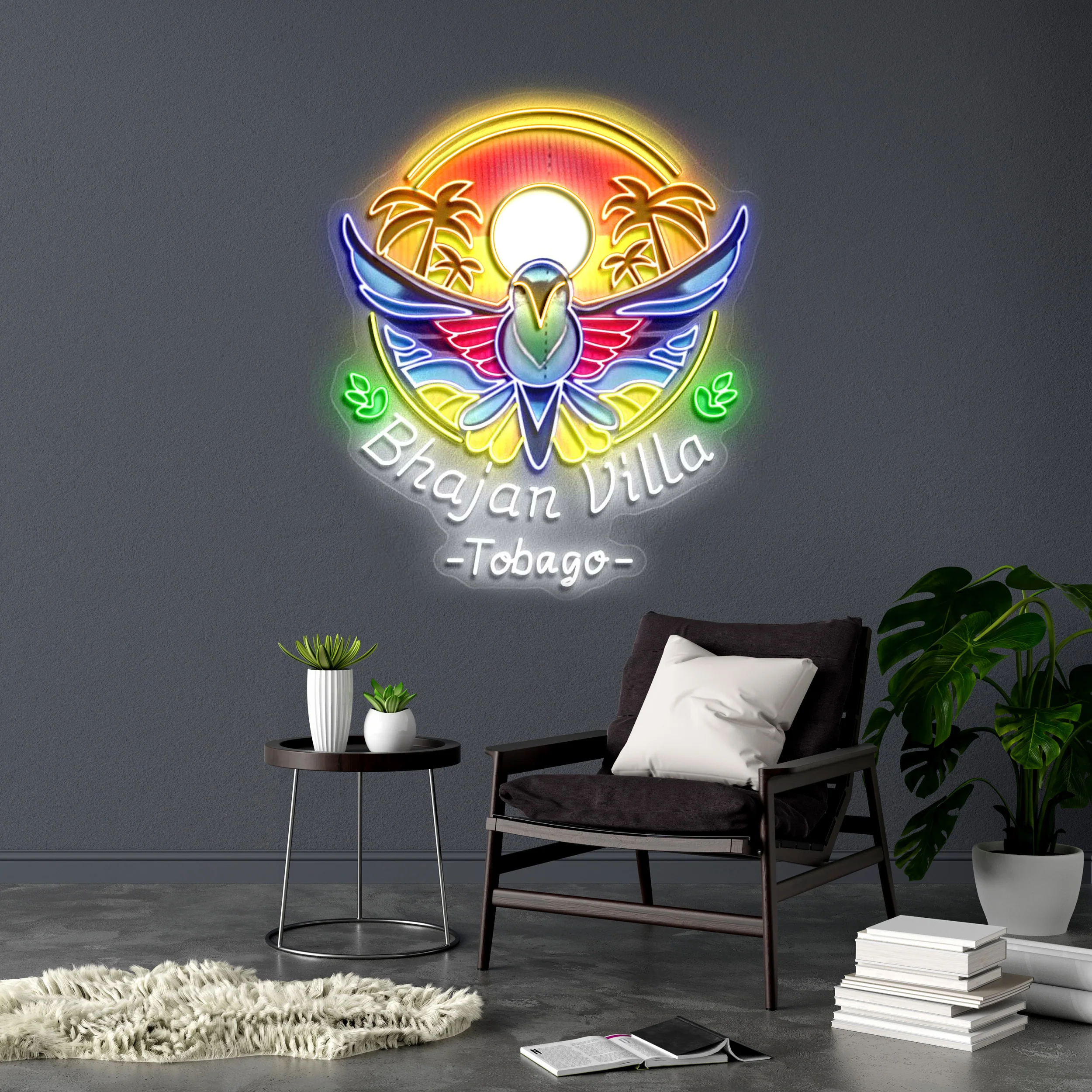 Bhajan Villa version 2 - Premium Neon Artwork