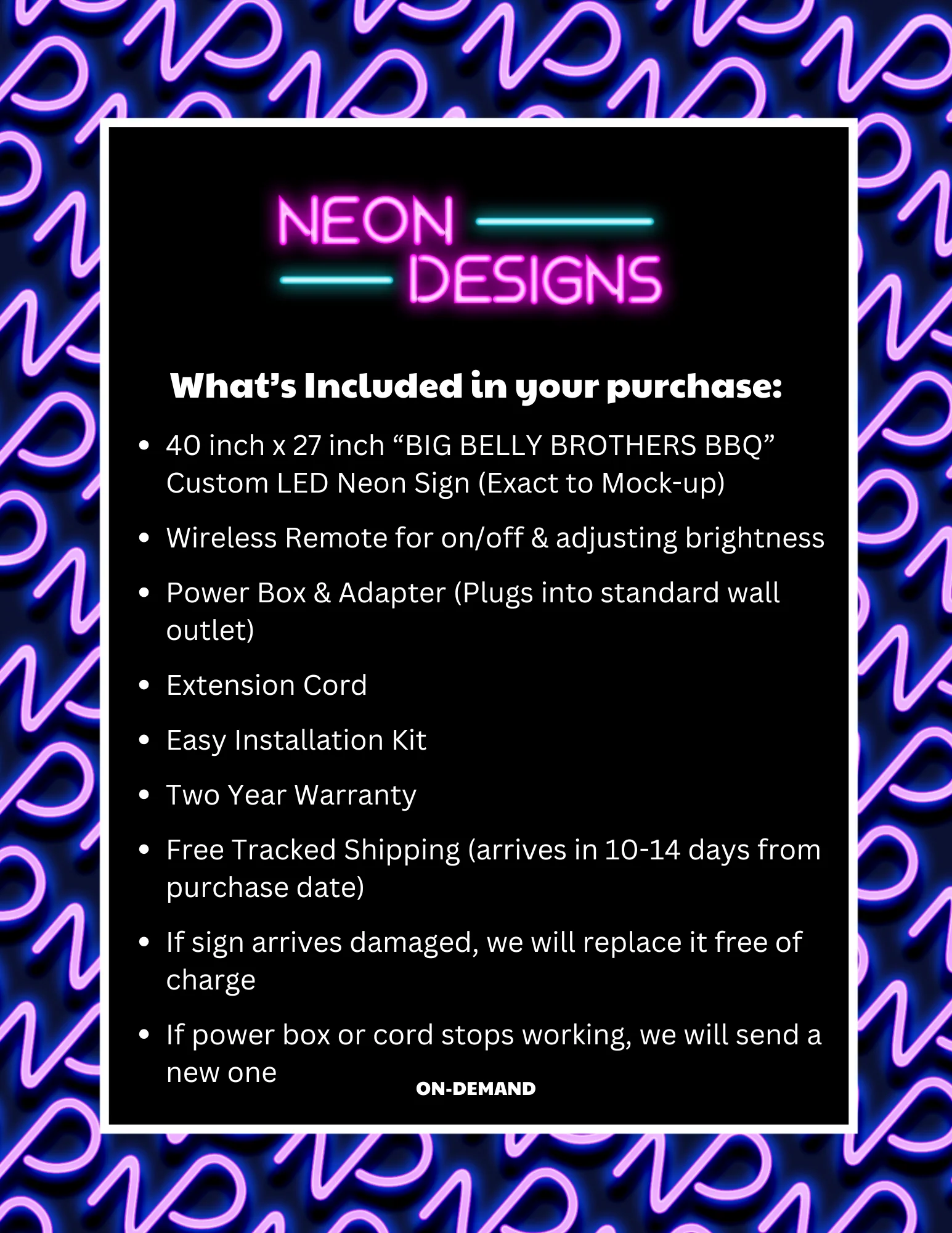 BIG BELLY BROTHERS BBQ - Premium Neon Artwork - Image 2