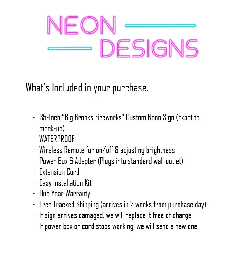 Big Brooks Fireworks - Premium Neon Artwork - Image 2