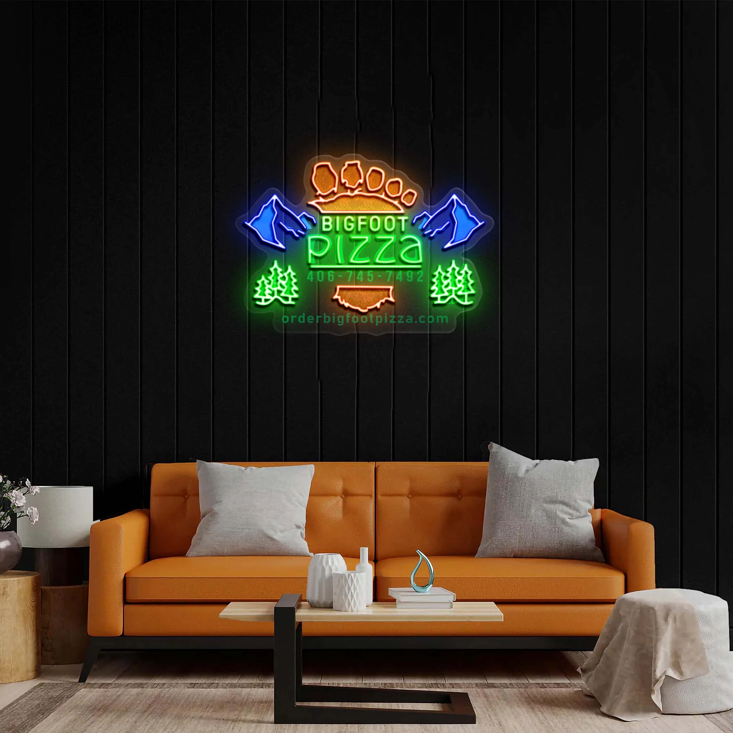 BIG FOOT PIZZA - Premium Neon Artwork