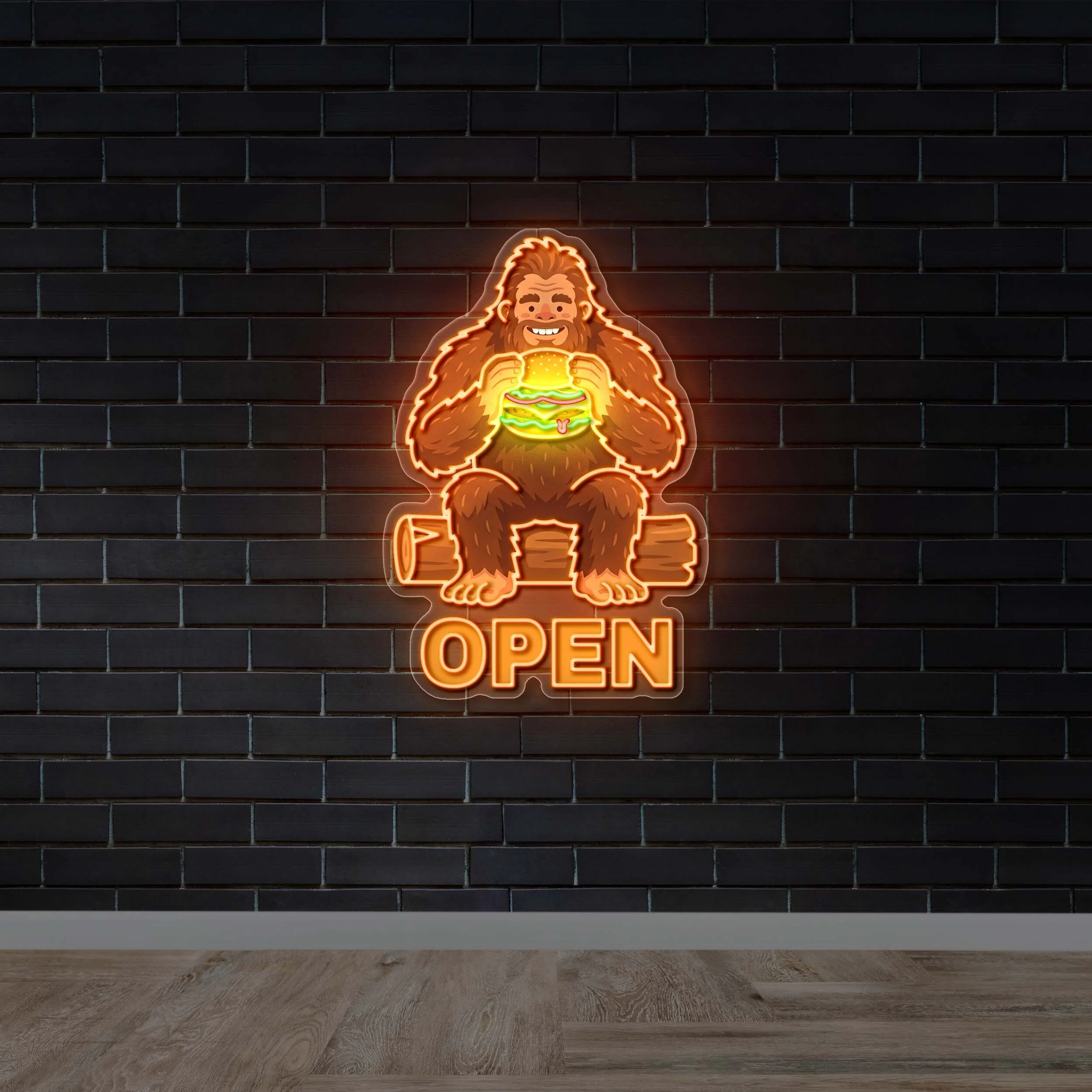 Bigfoot OPEN - Premium Neon Artwork