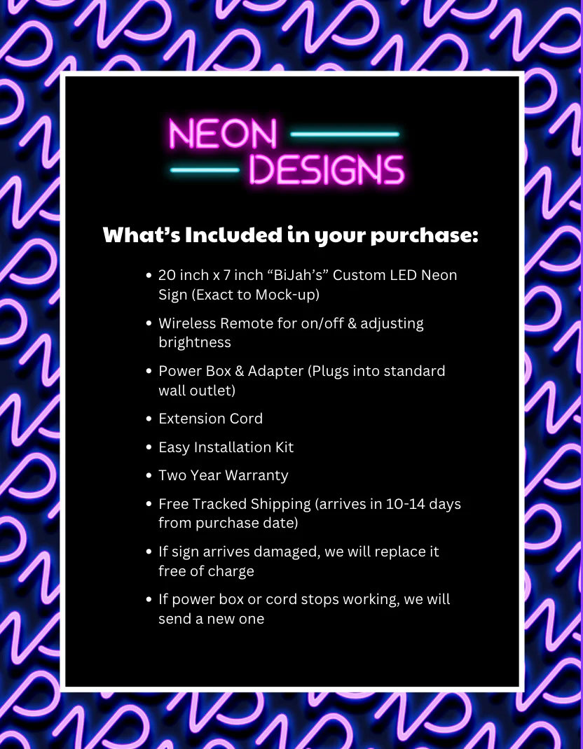 BiJah’s - Premium Neon Artwork - Image 2