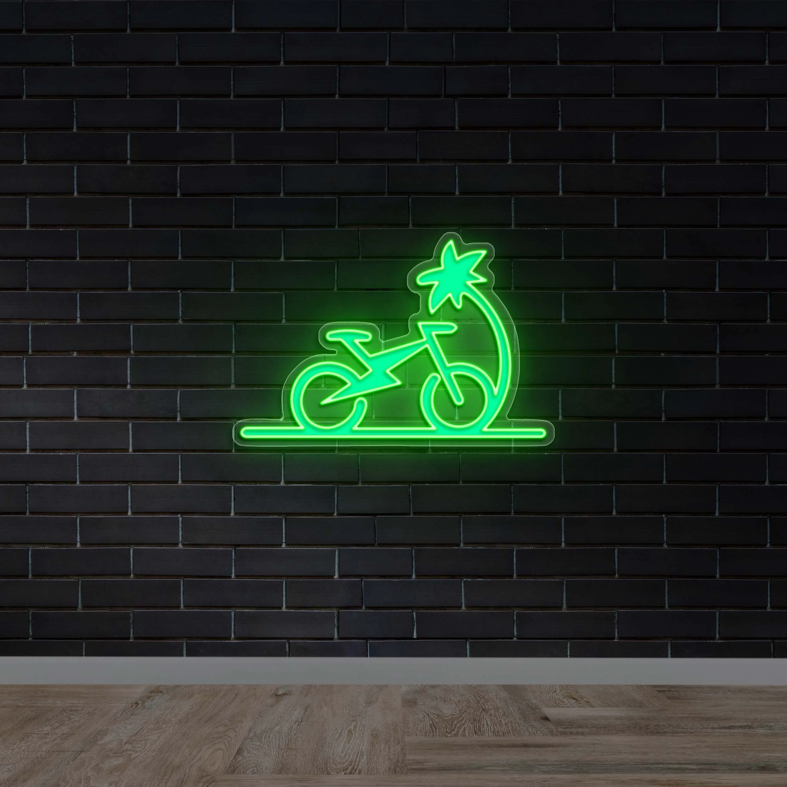Bike and Palm Tree Logo - Premium Neon Artwork