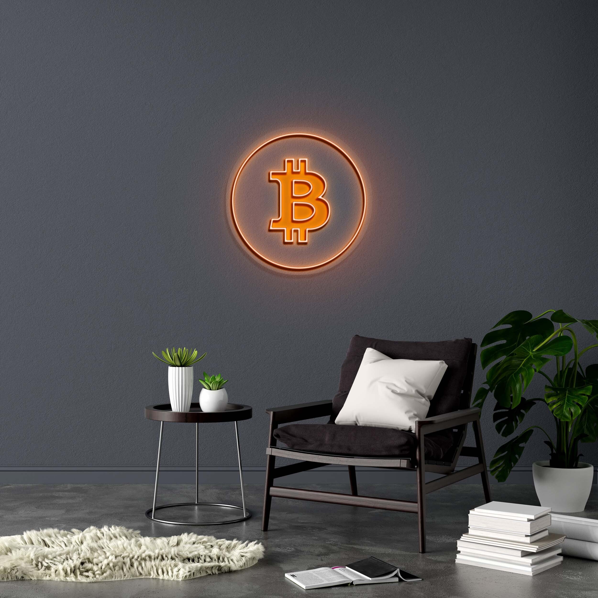 Bitcoin Logo - Premium Neon Artwork