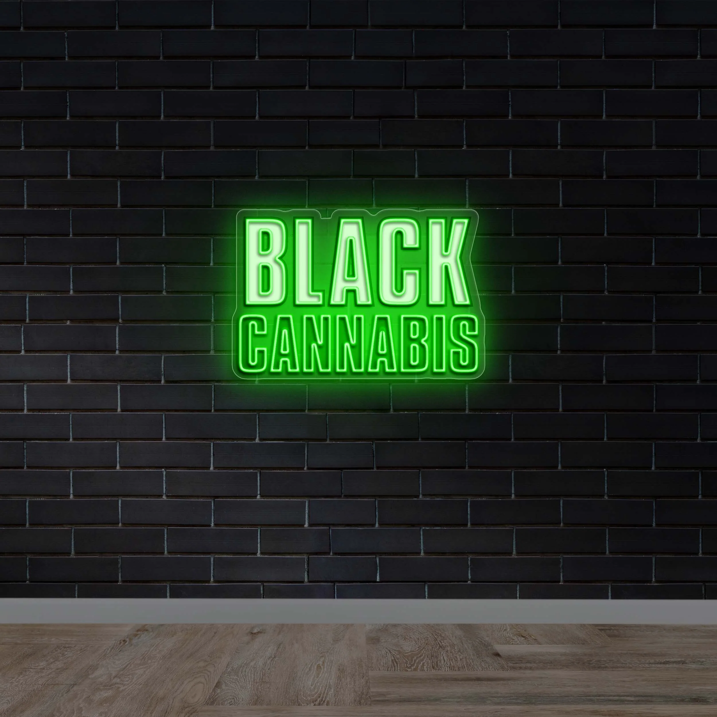 Black Cannabis - Premium Neon Artwork