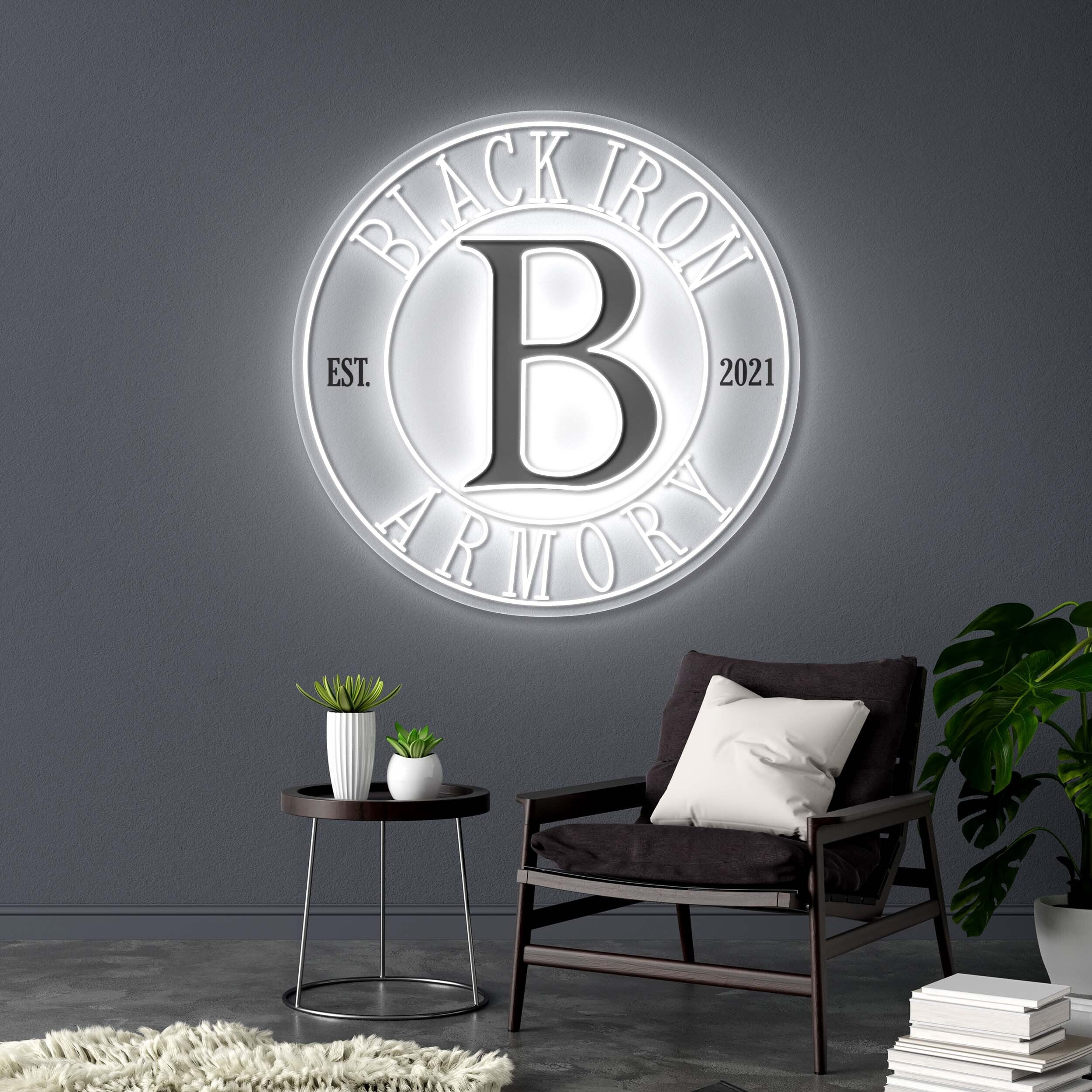 Black Iron Armory - Premium Neon Artwork