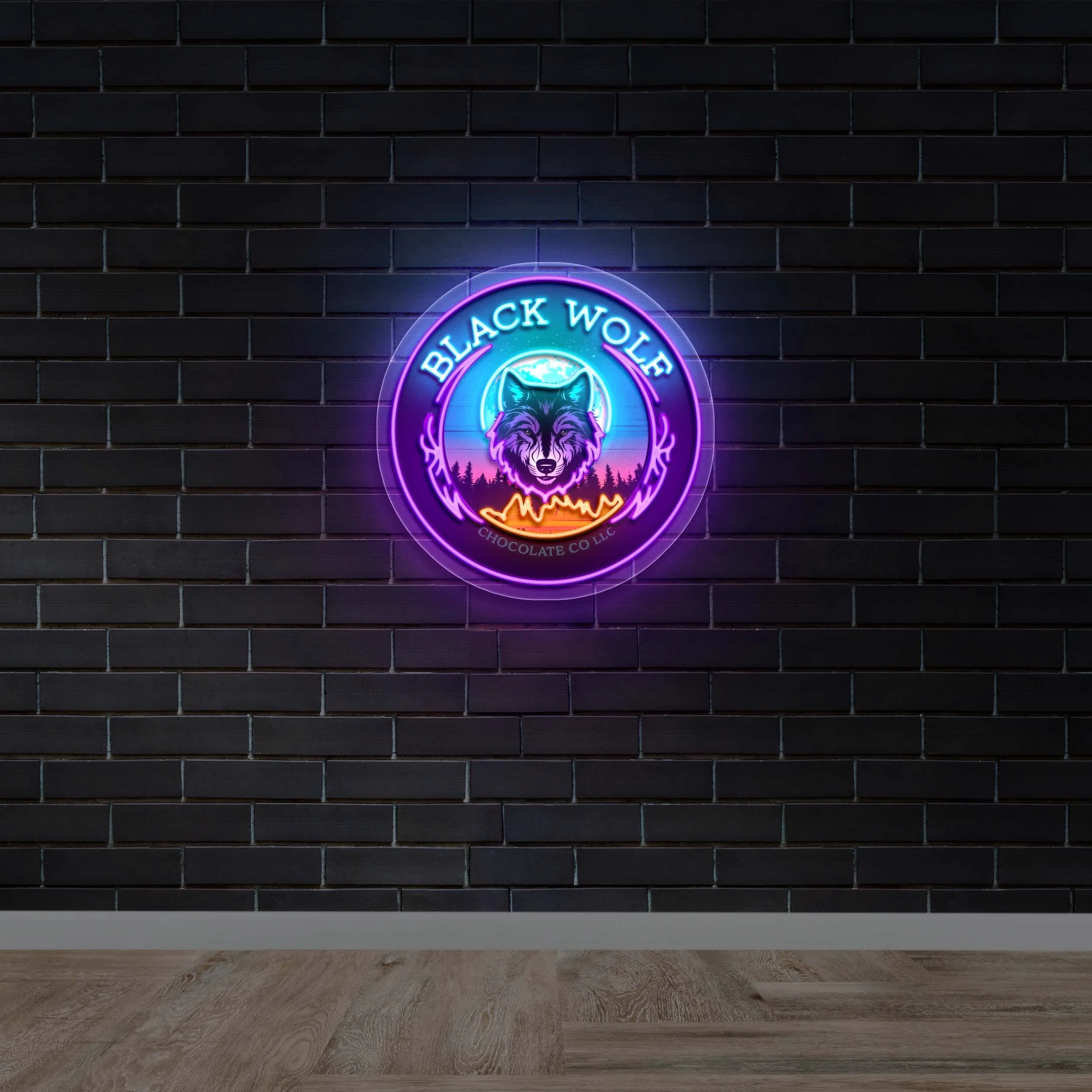 BLACK WOLF - Premium Neon Artwork