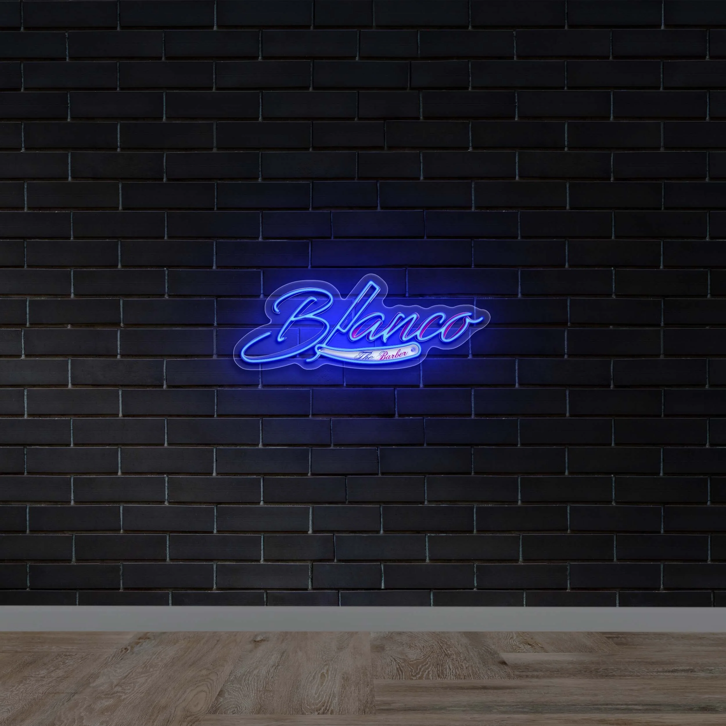 Blanco The Barber - Premium Neon Artwork