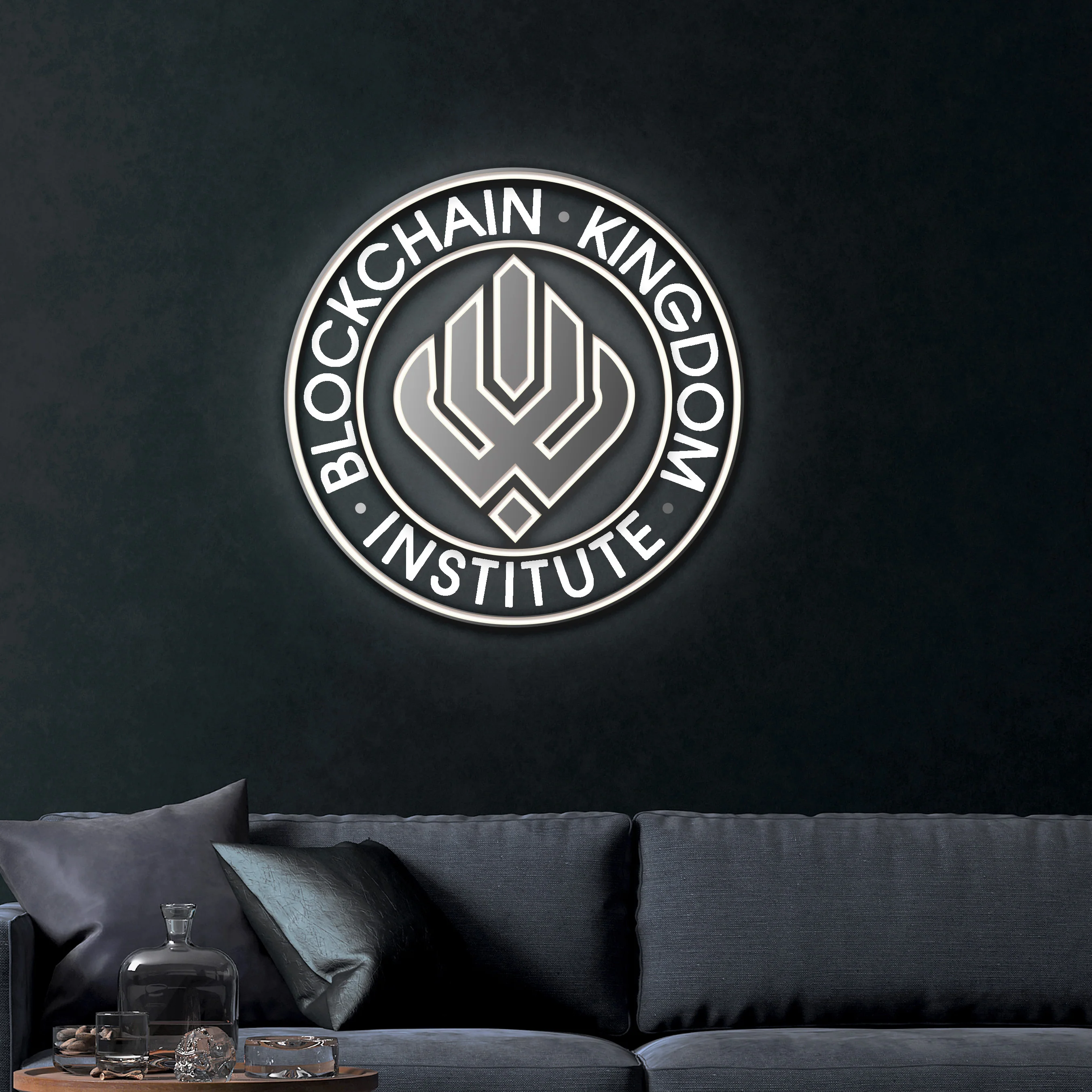 Blockchain Kingdom Institute – Premium Neon Artwork