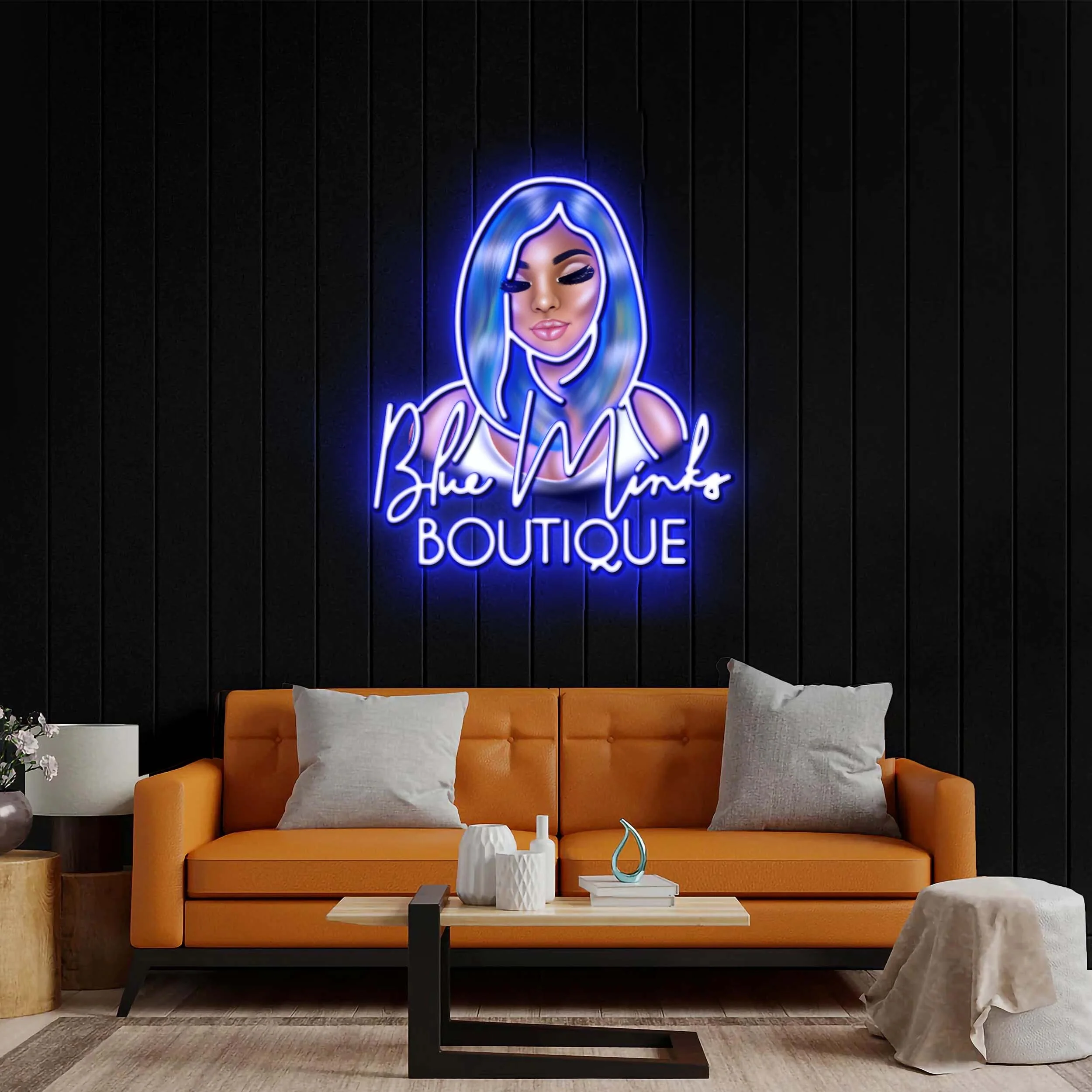Blue Minks Boutique - Premium Neon Artwork