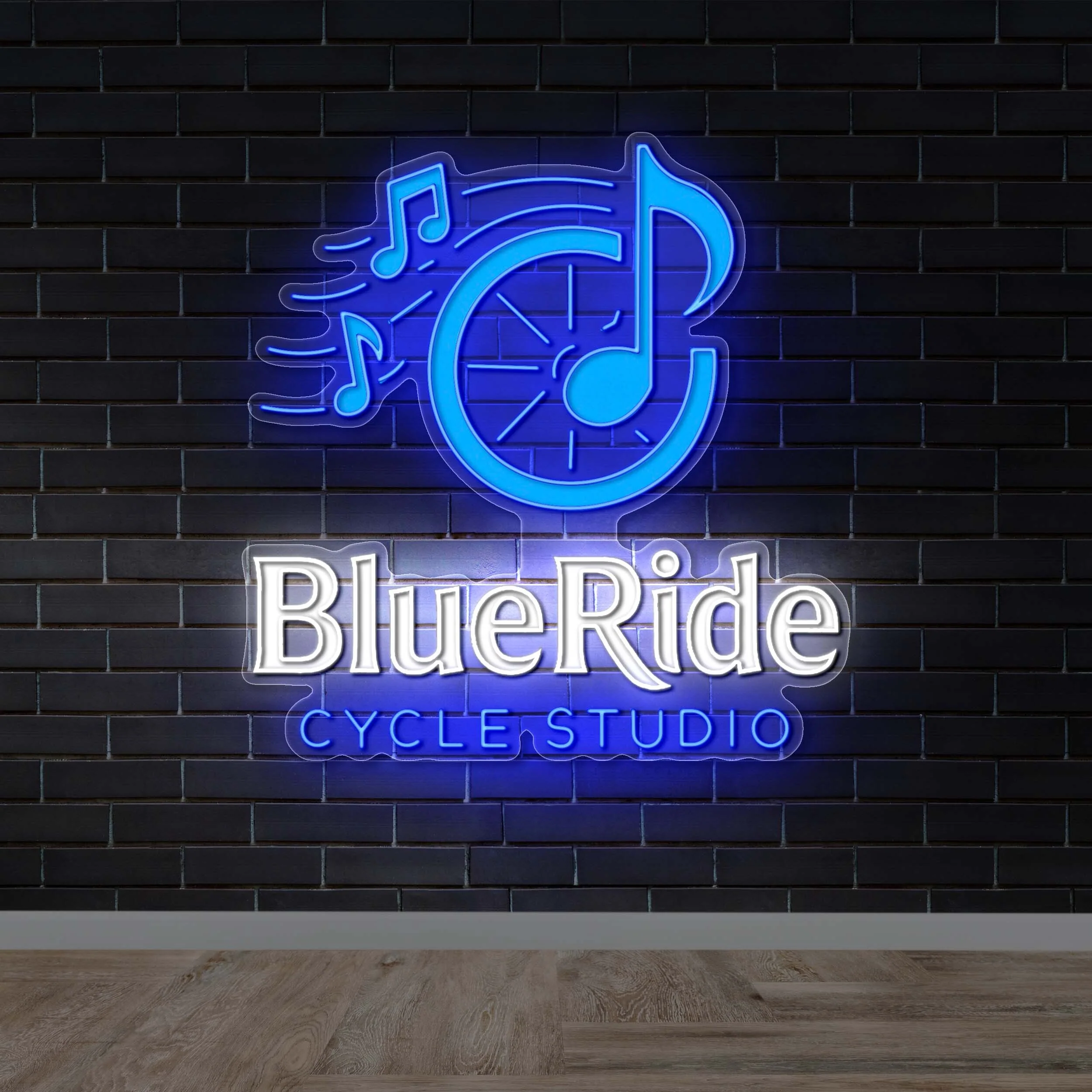 Blue Ride Cycle Studio - Premium Neon Artwork