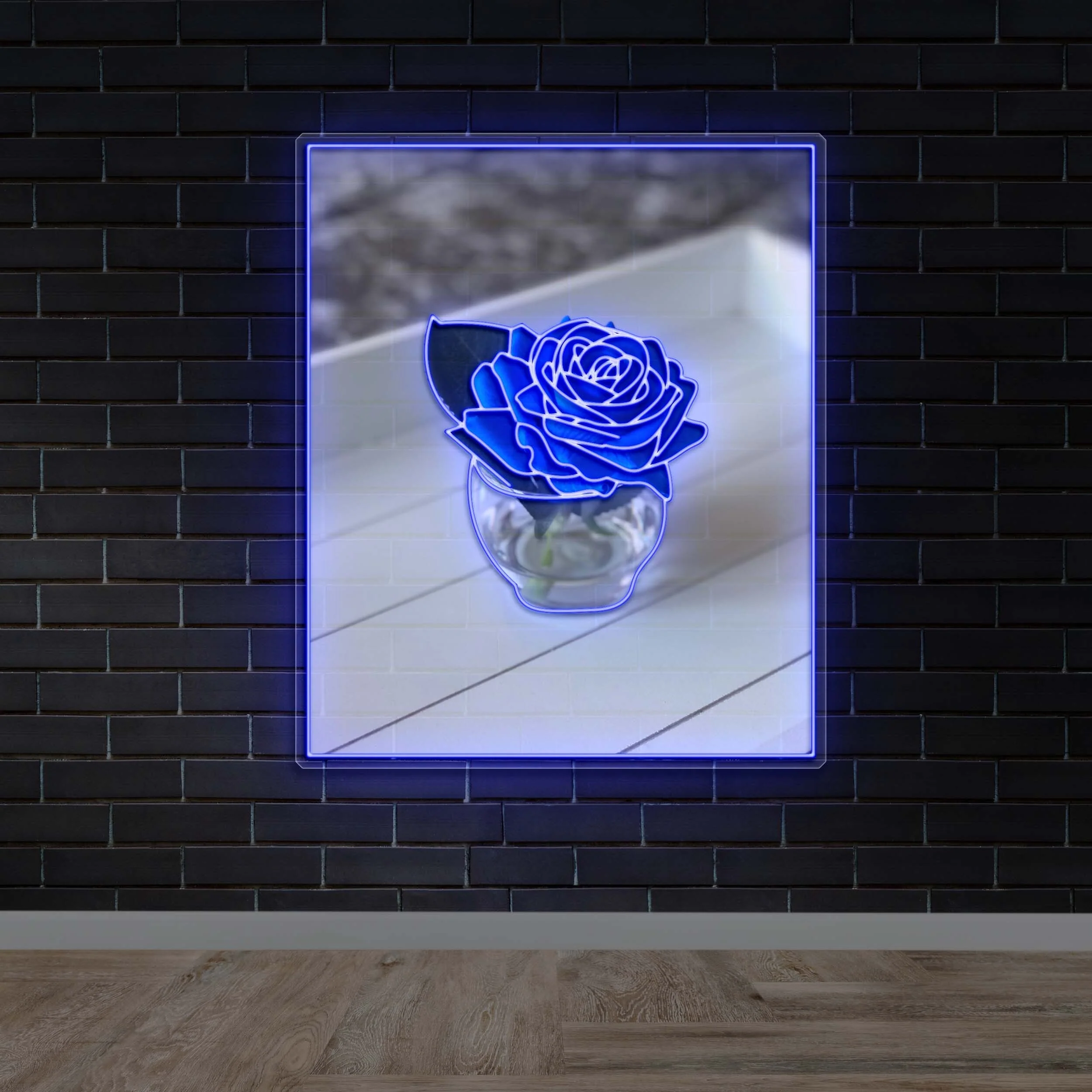 Blue Rose - Premium Neon Artwork