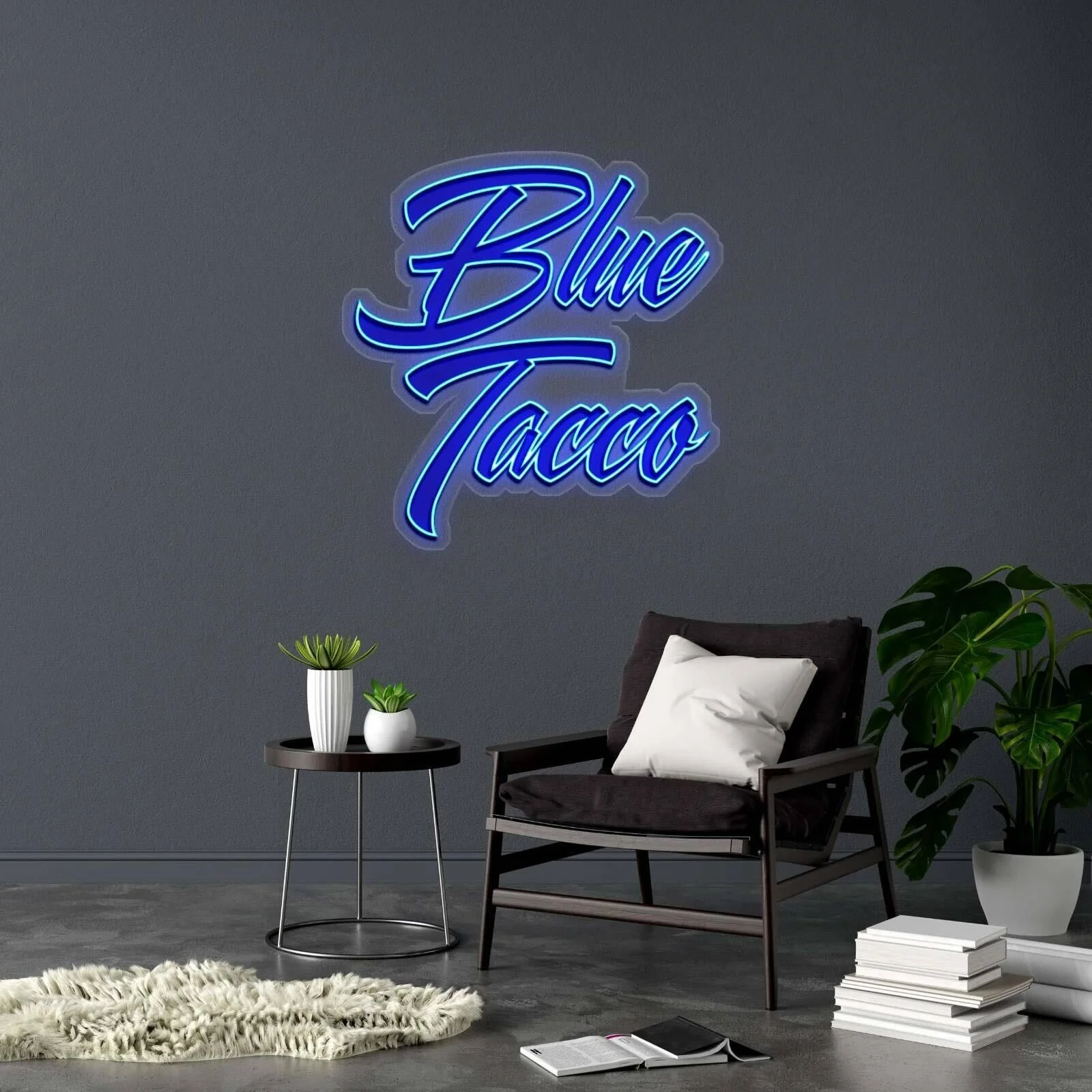 Blue Tacco - Premium Neon Artwork