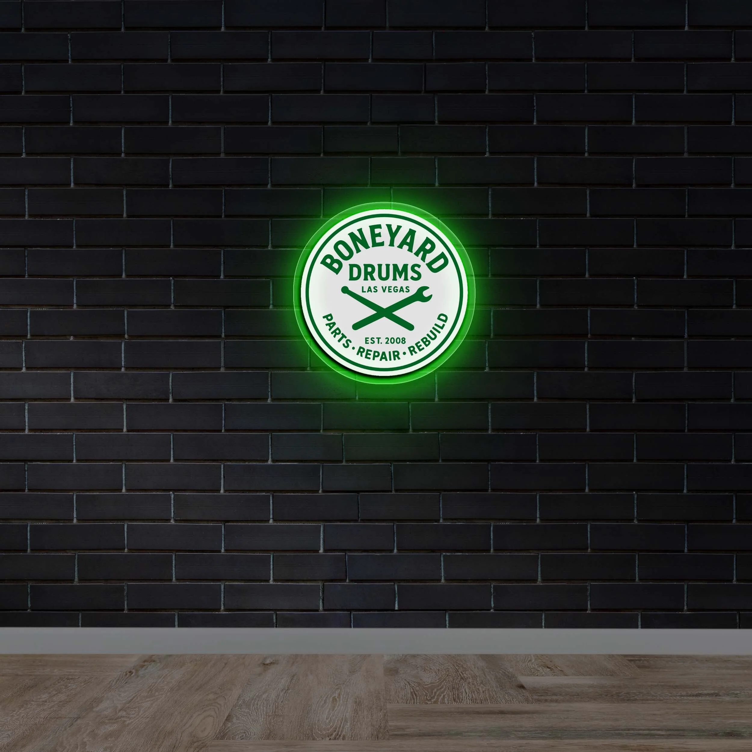 BoneYard Drums | Backlit Version - Premium Neon Artwork