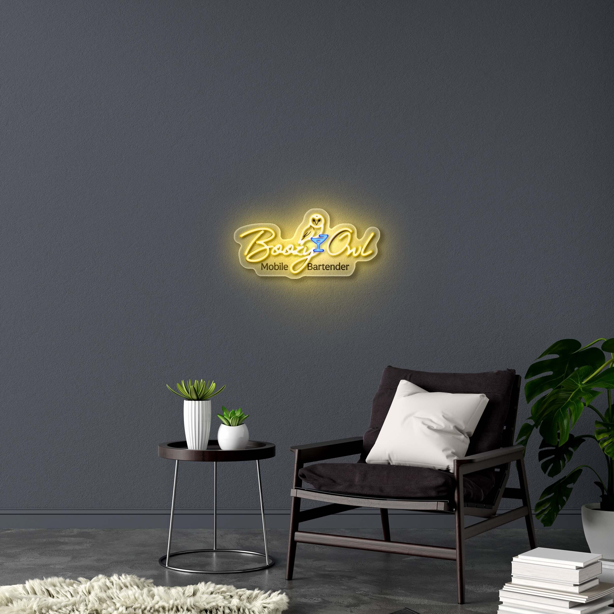 Boozy Owl - Premium Neon Artwork