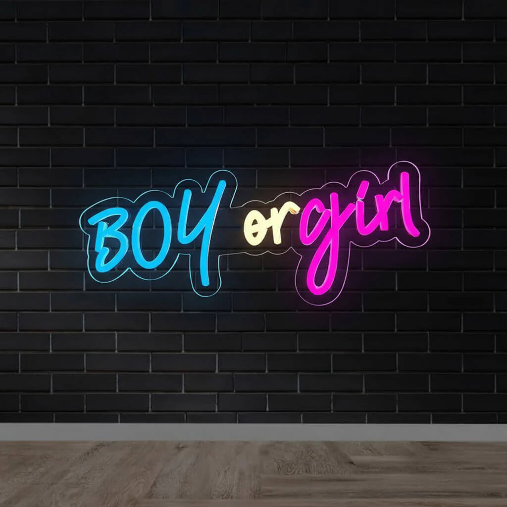 Boy or Girl Gender Reveal Events Decor LED Neon Sign - Image 3