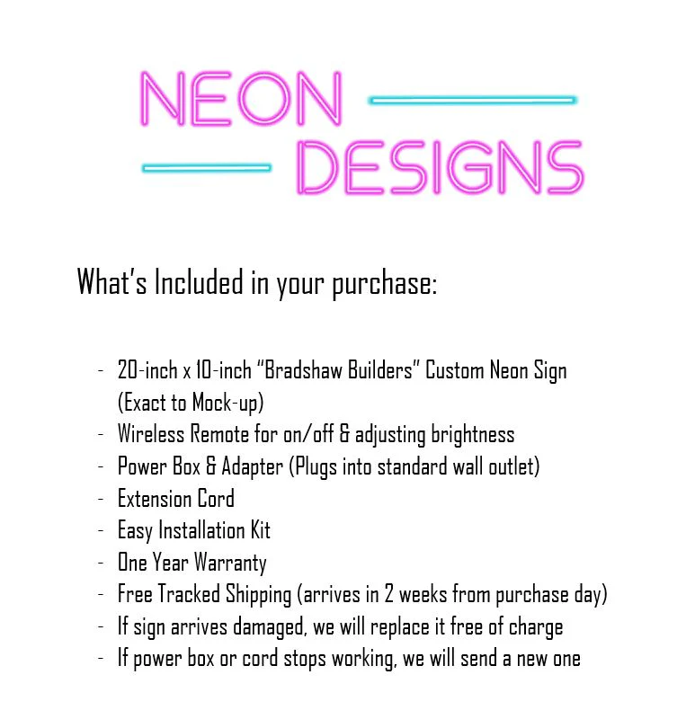 Bradshaw Builders - Premium Neon Artwork - Image 2
