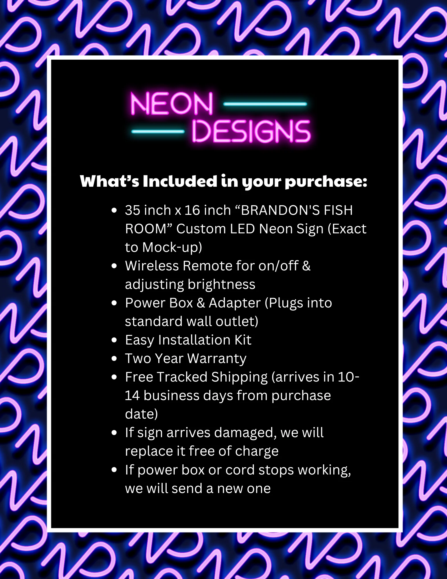 BRANDON'S FISH ROOM - Premium Neon Artwork - Image 2