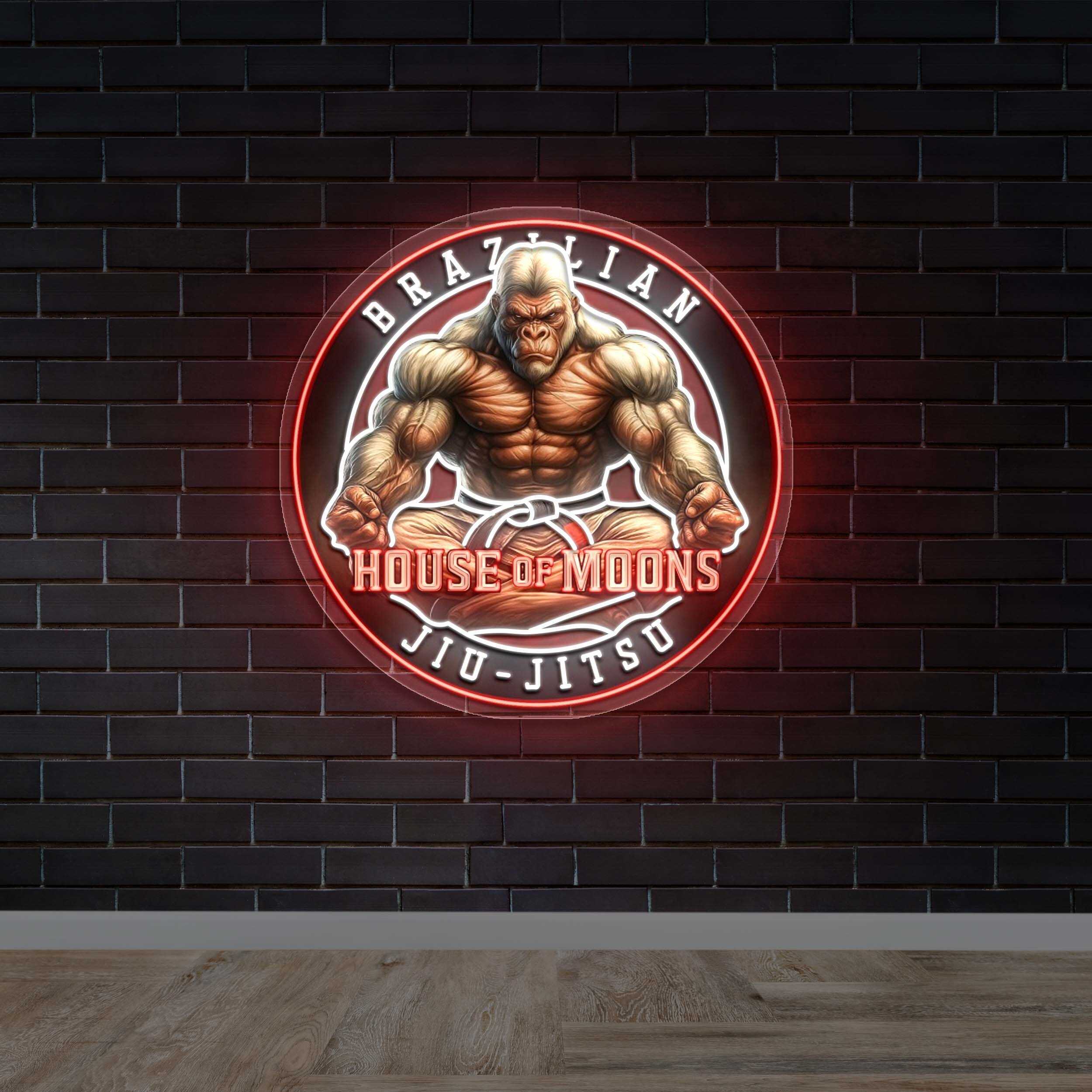 Brazilian Jiu-Jitsu House of Moons - Premium Neon Artwork
