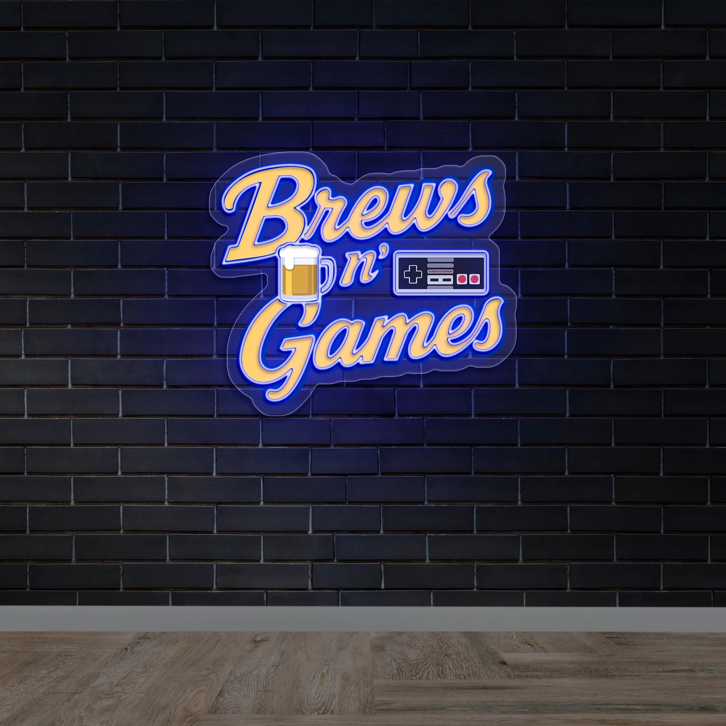 Brews n' Games - Premium Neon Artwork