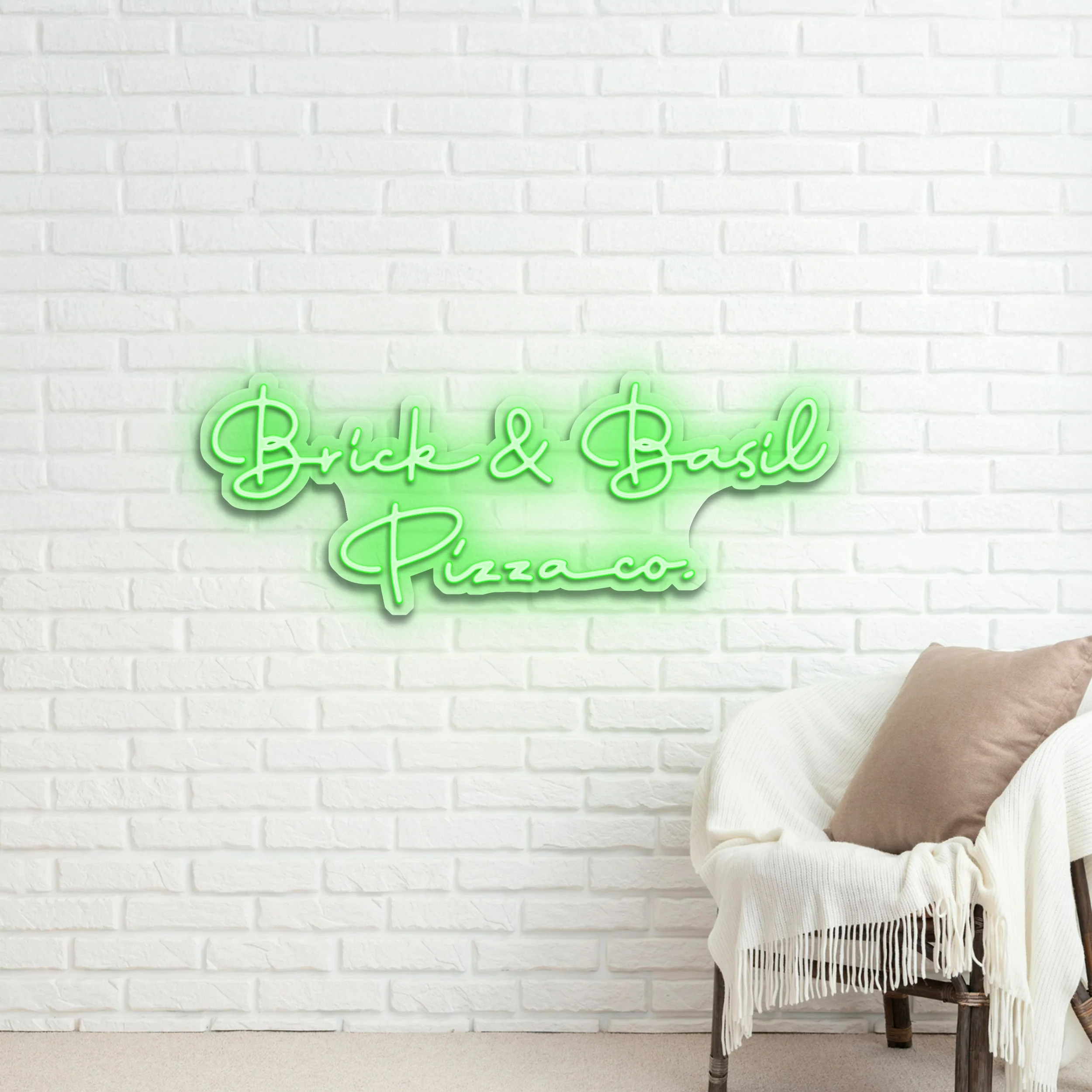 Brick & Basil Pizza Co - Premium Neon Artwork
