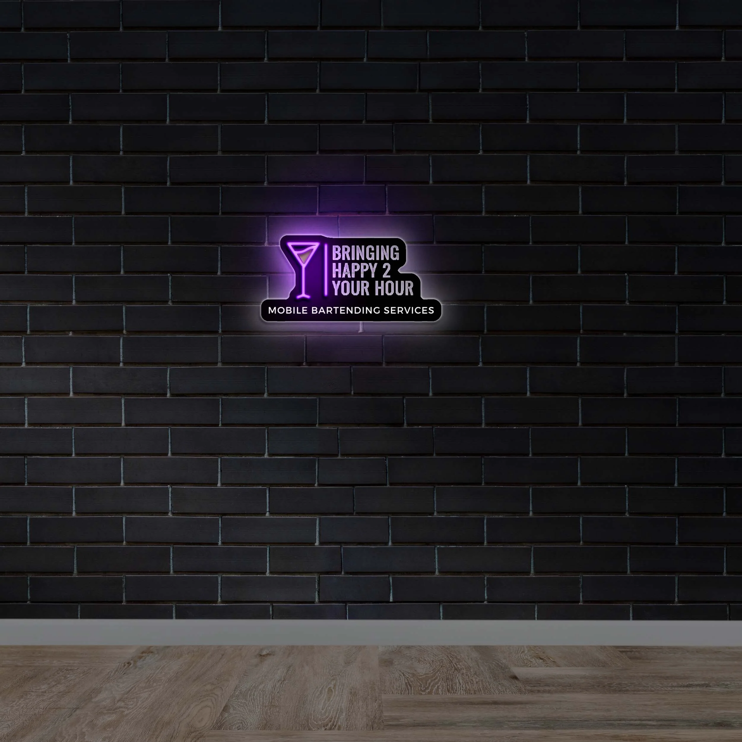 BRINGING HAPPY 2 YOUR HOUR Backlit Version - Premium Neon Artwork