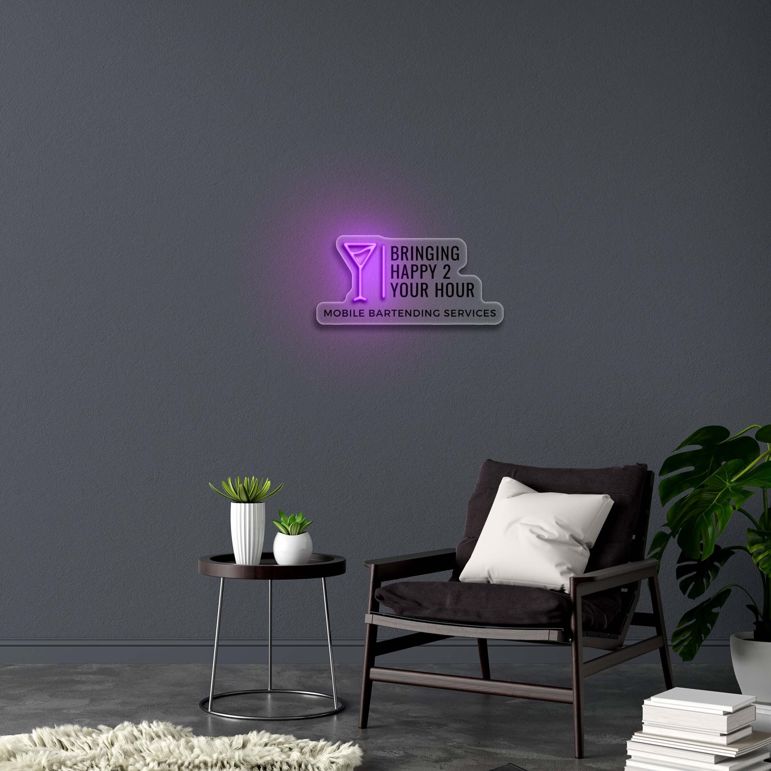 Bringing Happy 2 Your Hour - Premium Neon Artwork