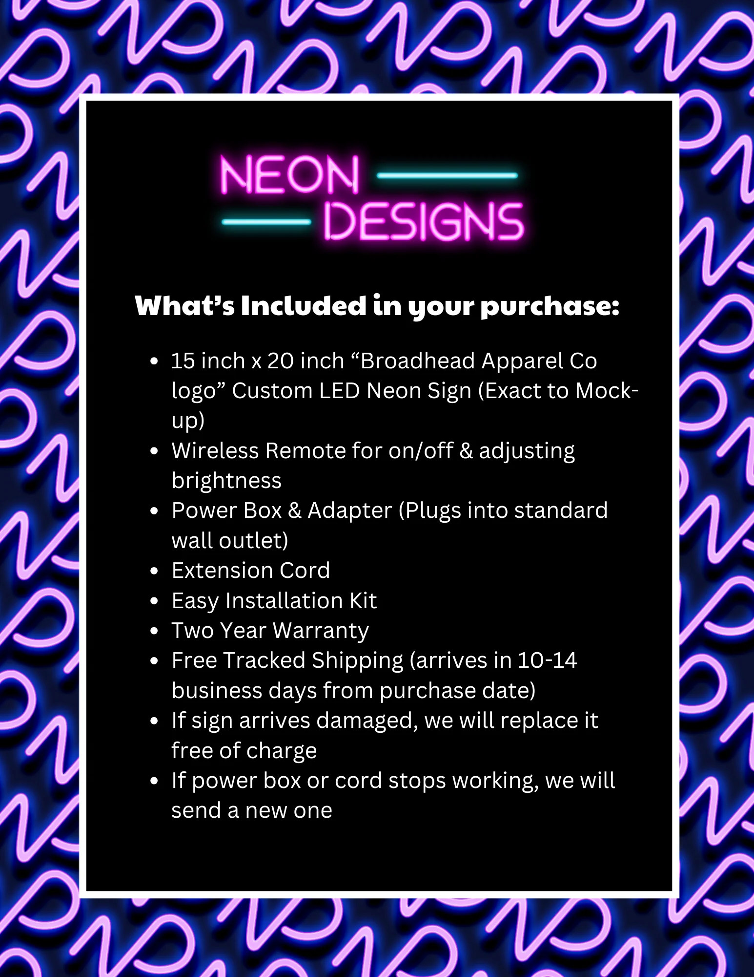 Broadhead Apparel Co logo - Premium Neon Artwork - Image 2