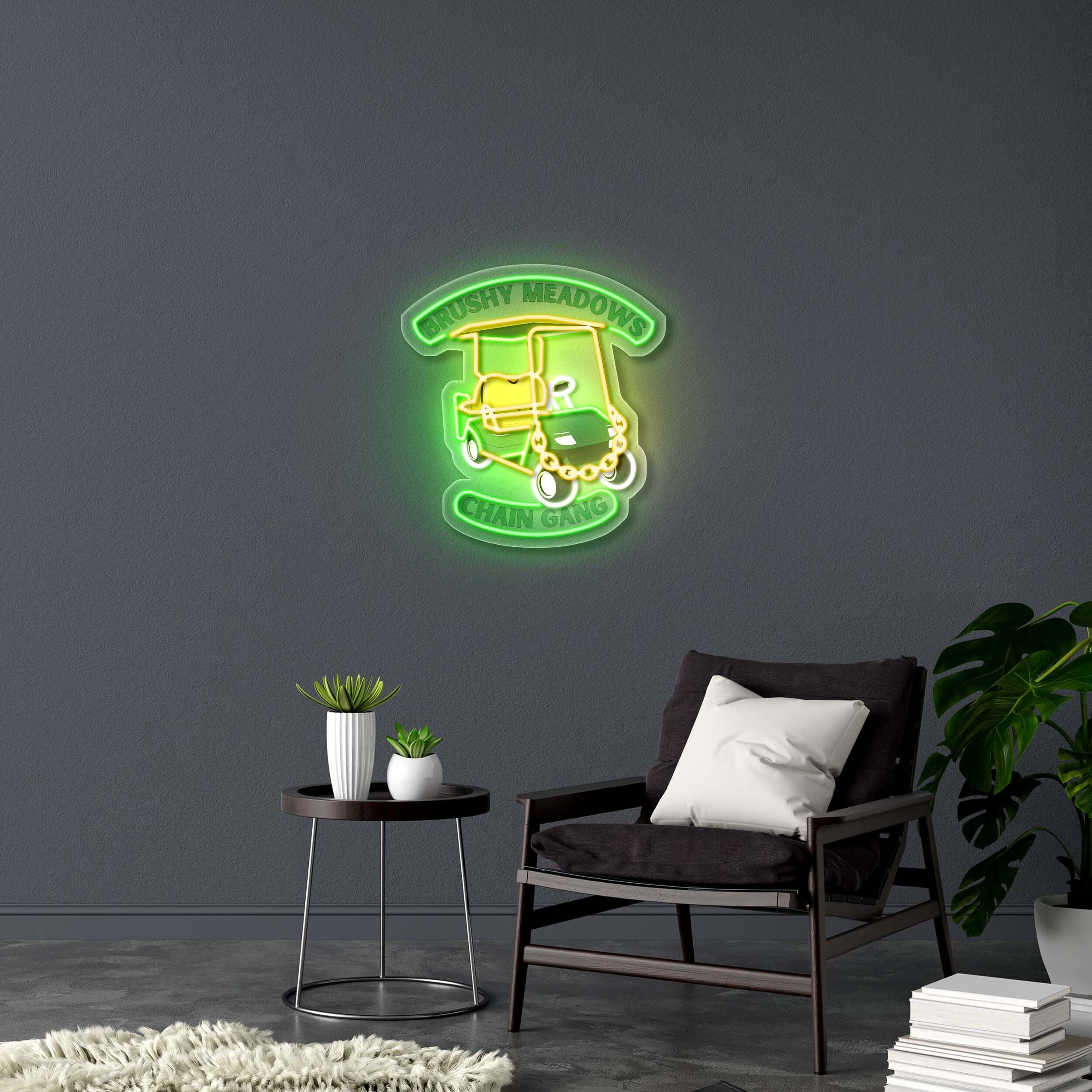 Brushy Meadows Chain Gang - Premium Neon Artwork
