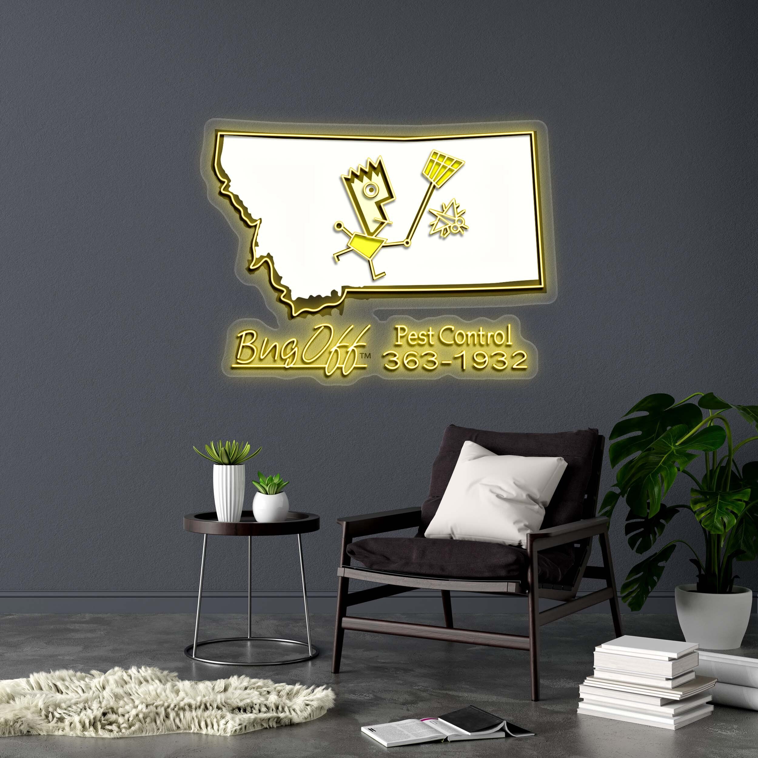 BUG OFF Pest Control 363-1932 - Premium Neon Artwork - Image 3