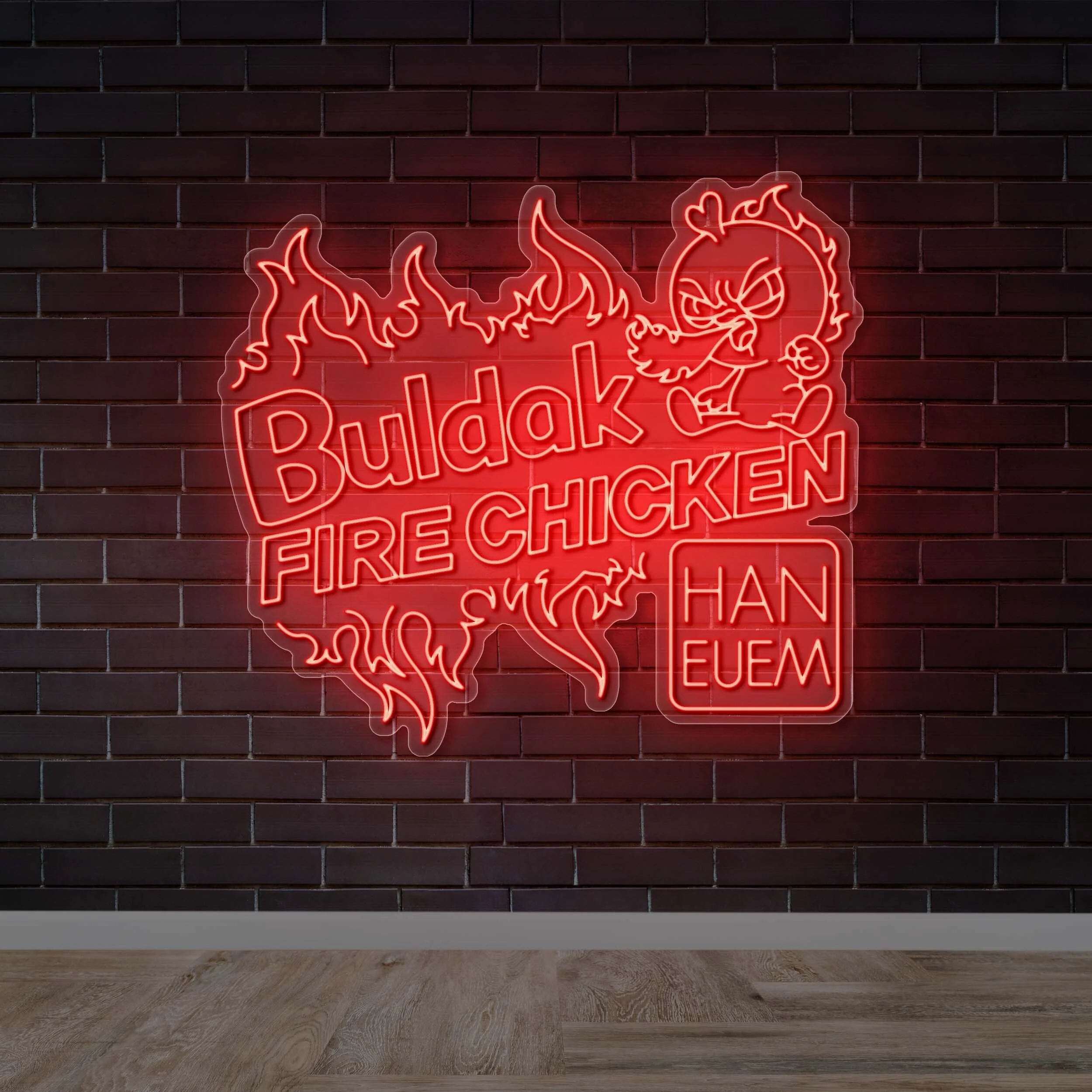 Buldak Fire Chicken - Premium Neon Artwork