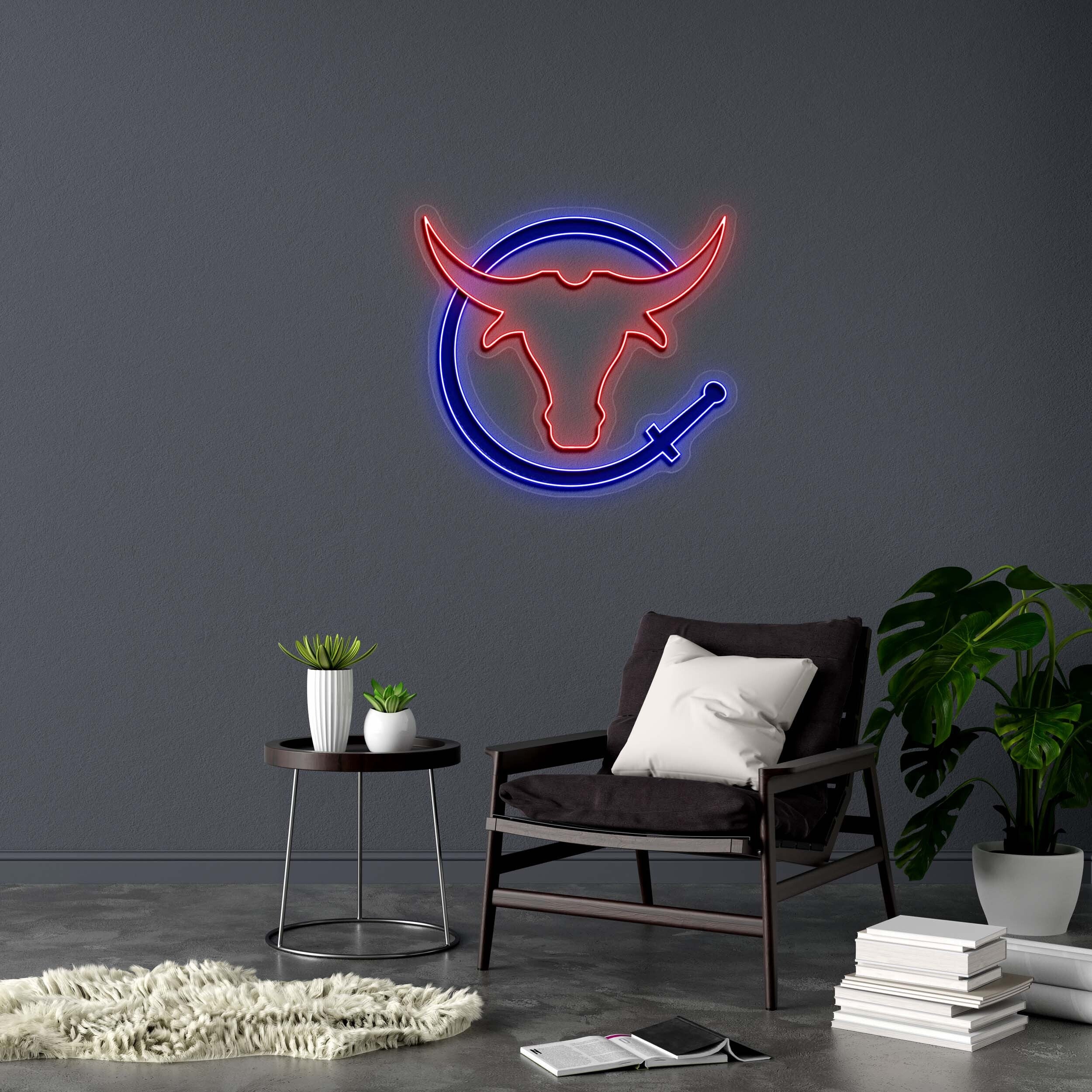 Bull and Blade - Premium Neon Artwork