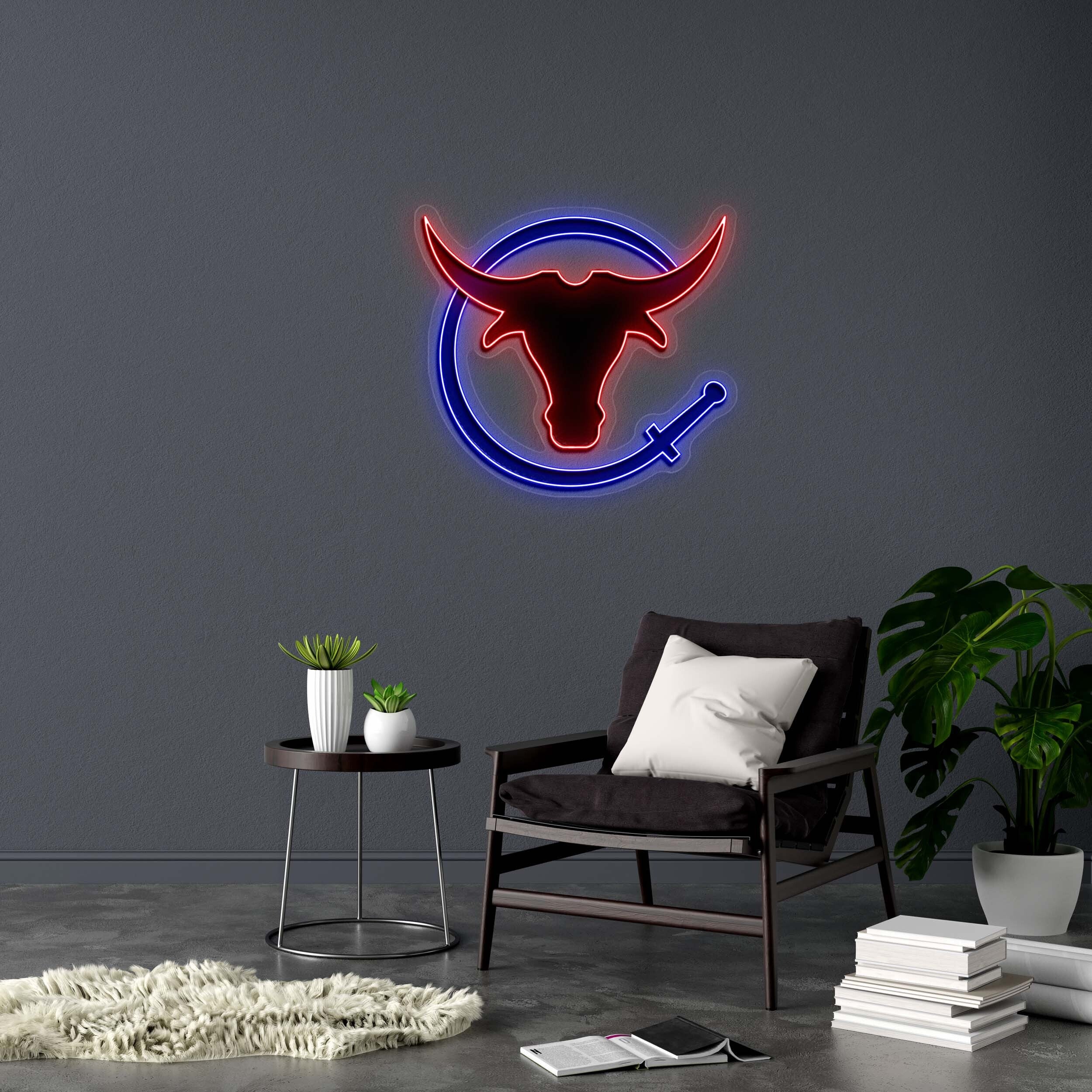 Bull and Blade - Premium Neon Artwork - Image 2