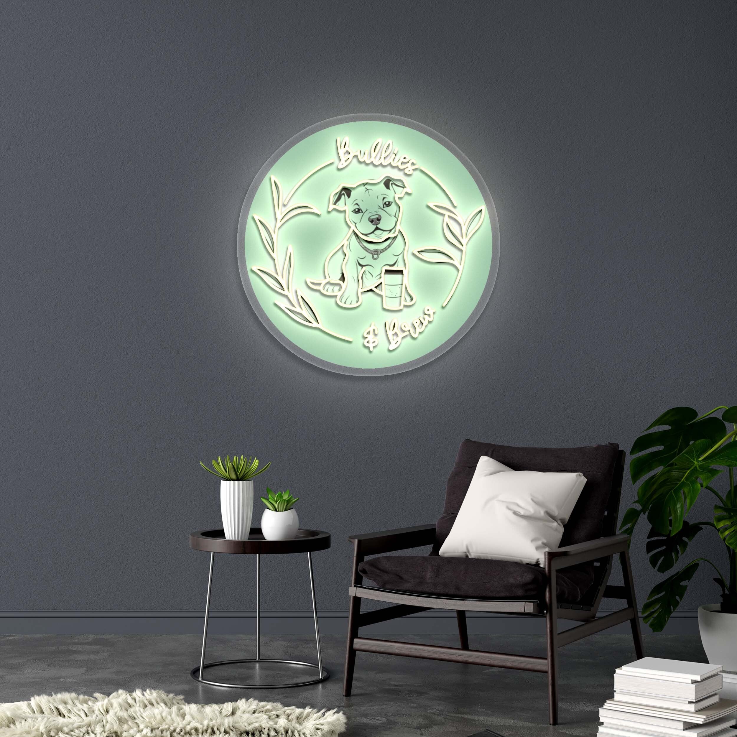 Bullies & Brew - Premium Neon Artwork