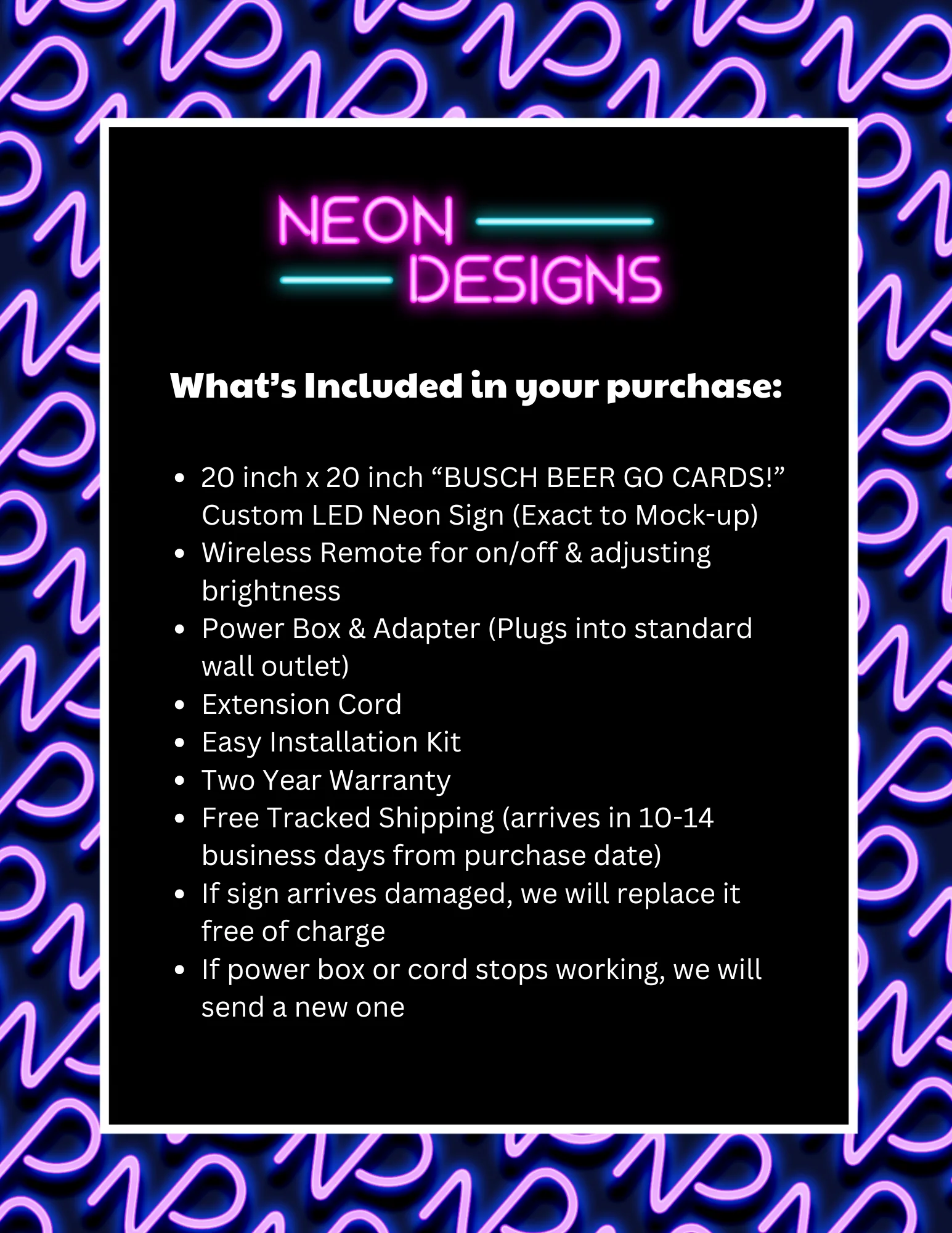 BUSCH BEER GO CARDS! - Premium Neon Artwork - Image 2