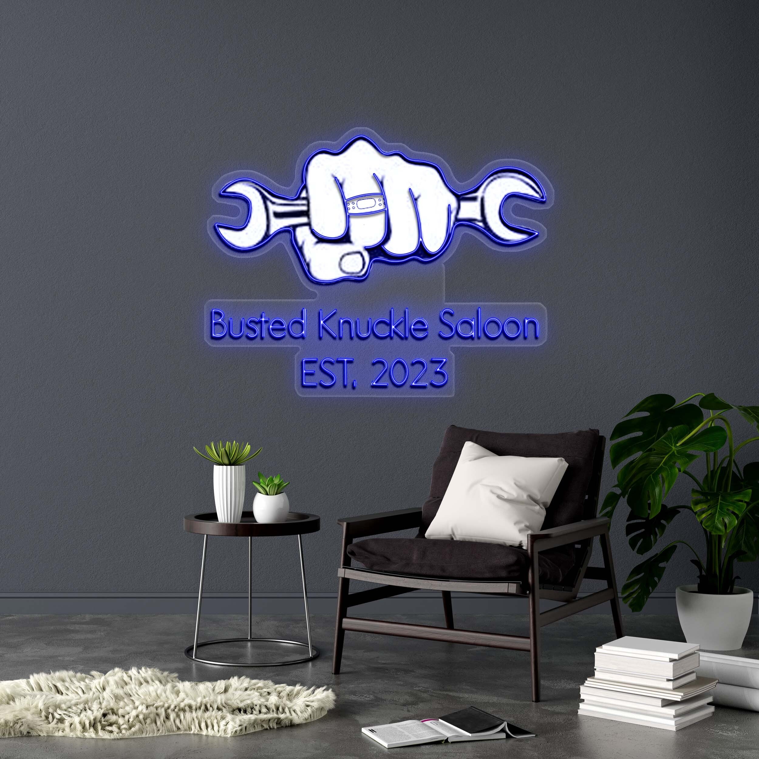Busted Knuckle Saloon EST. 2023 - Premium Neon Artwork