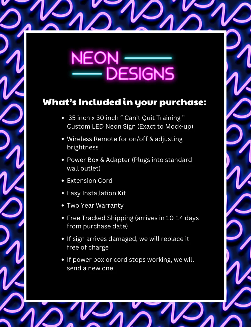 Can't Quit Training - Premium Neon Artwork - Image 2