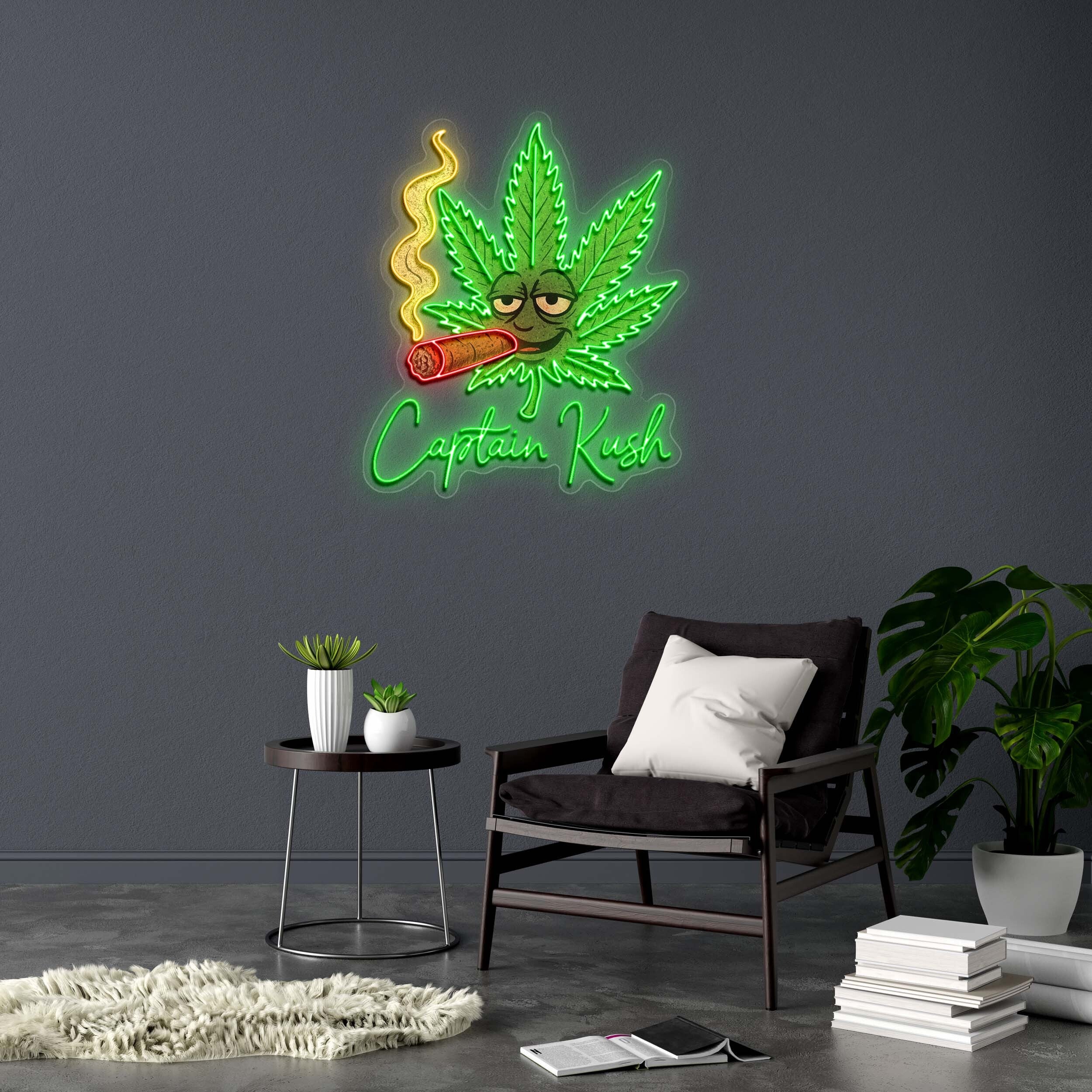Captain Kush - Premium Neon Artwork