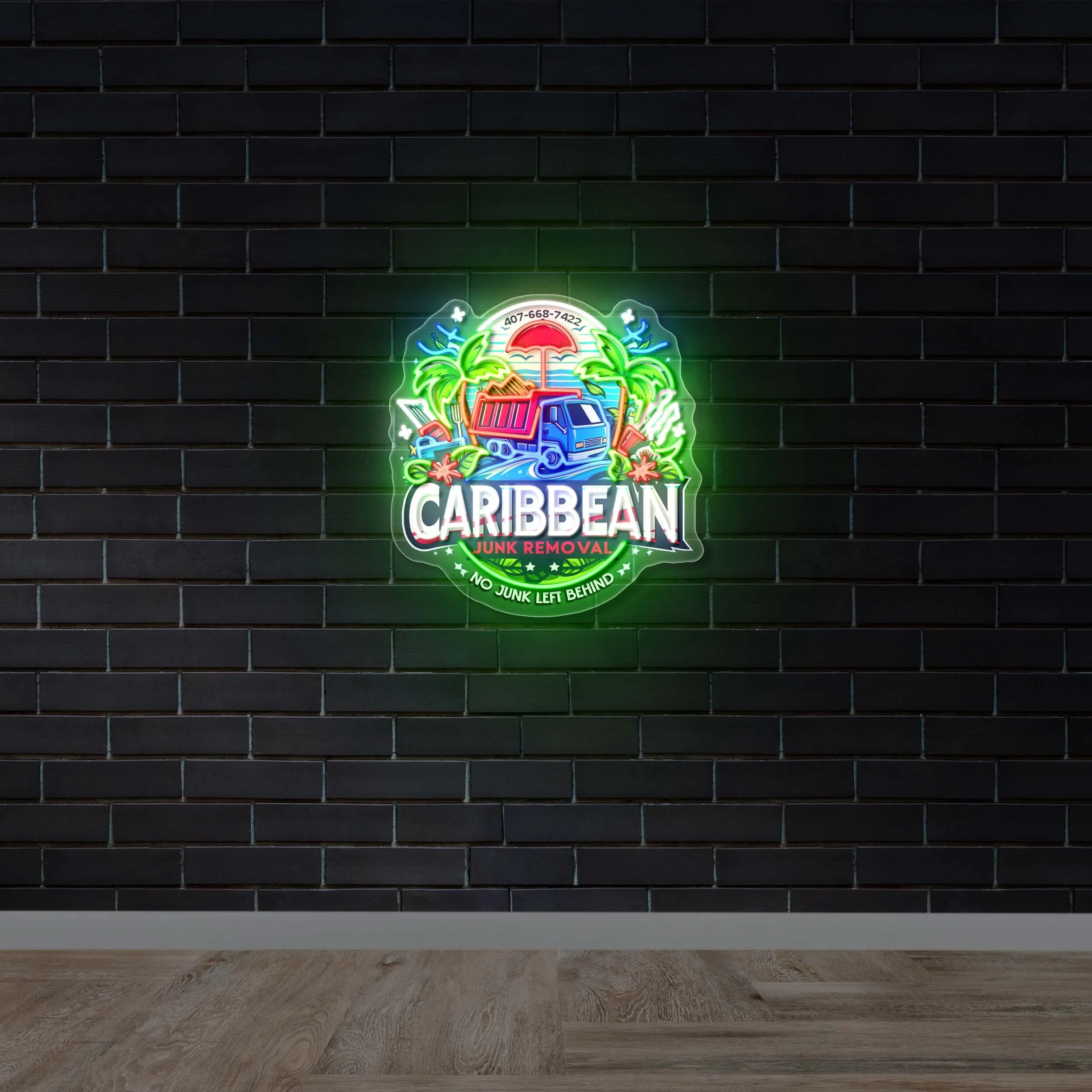 Caribbean Junk Removal - Premium Neon Artwork