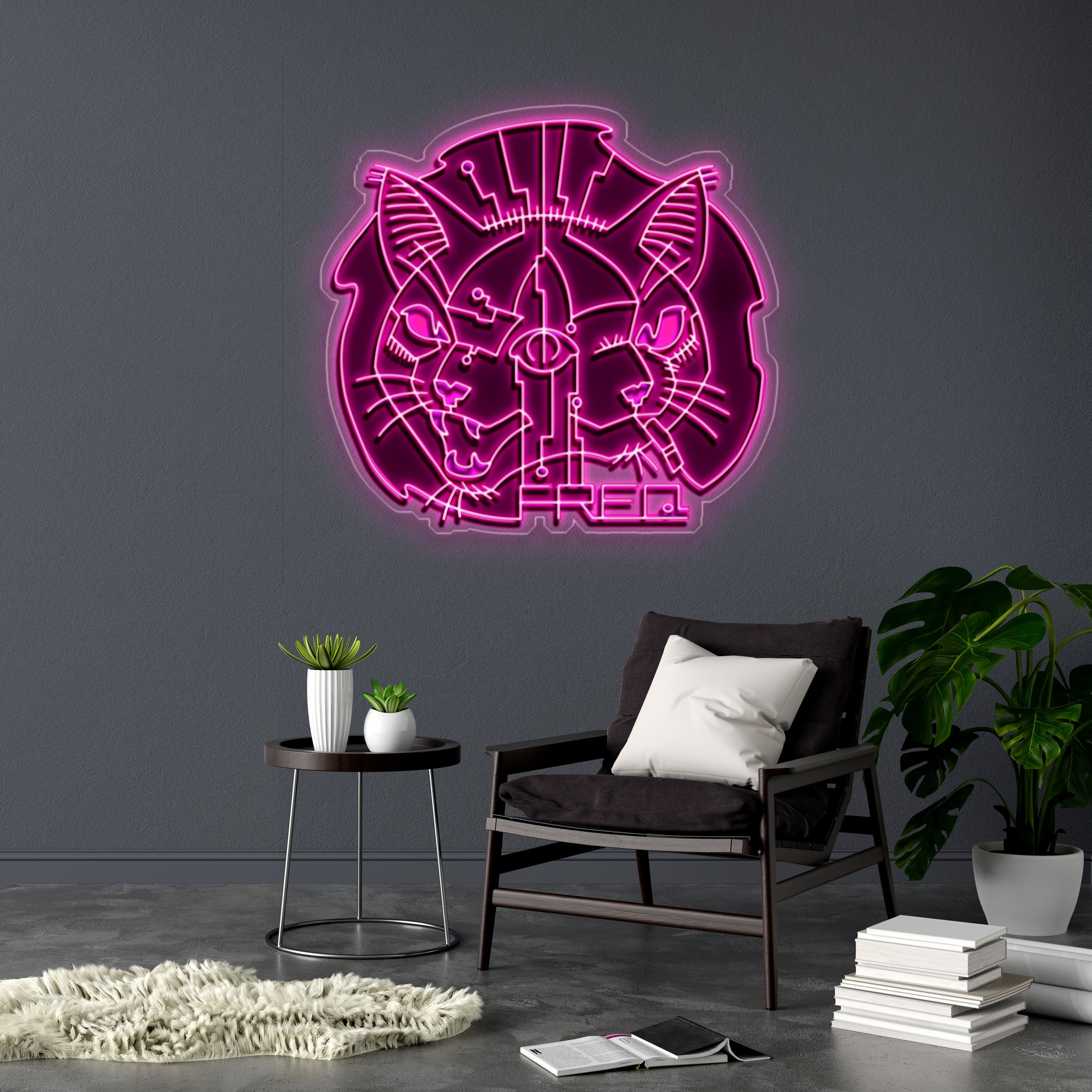 Cat Head - Premium Neon Artwork